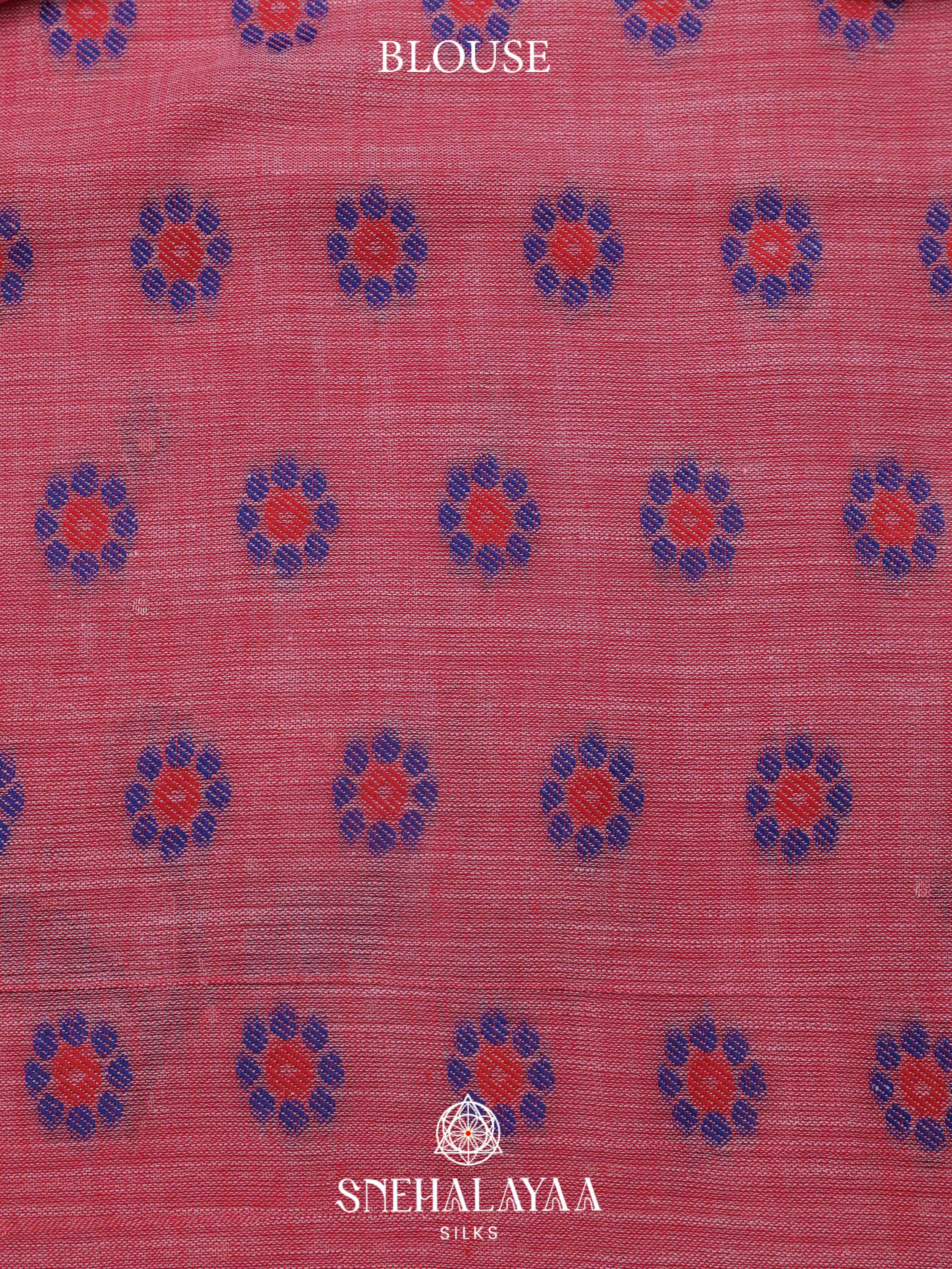 Pink Linen Embroidery Saree