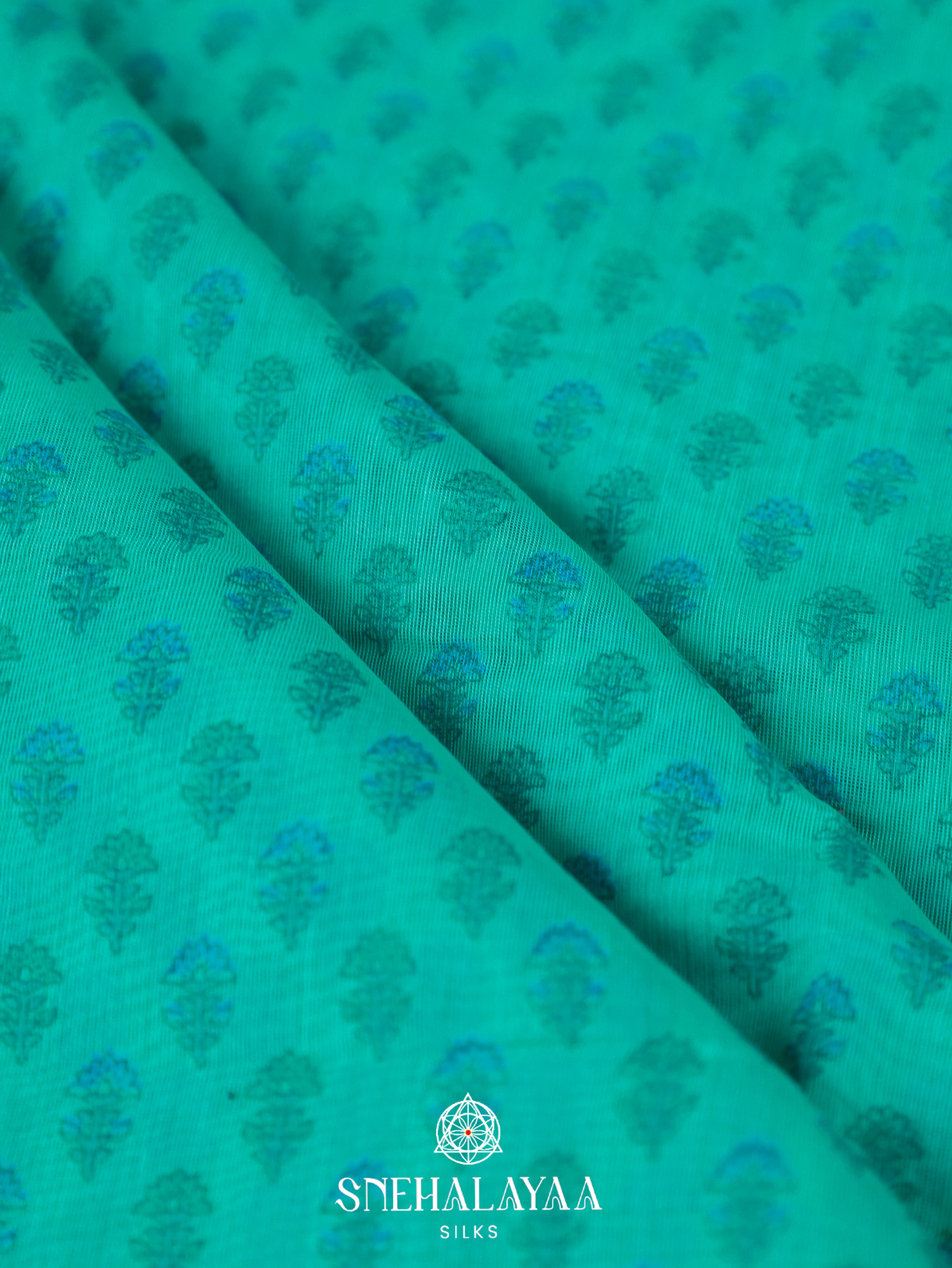 Off White Printed Linen Saree