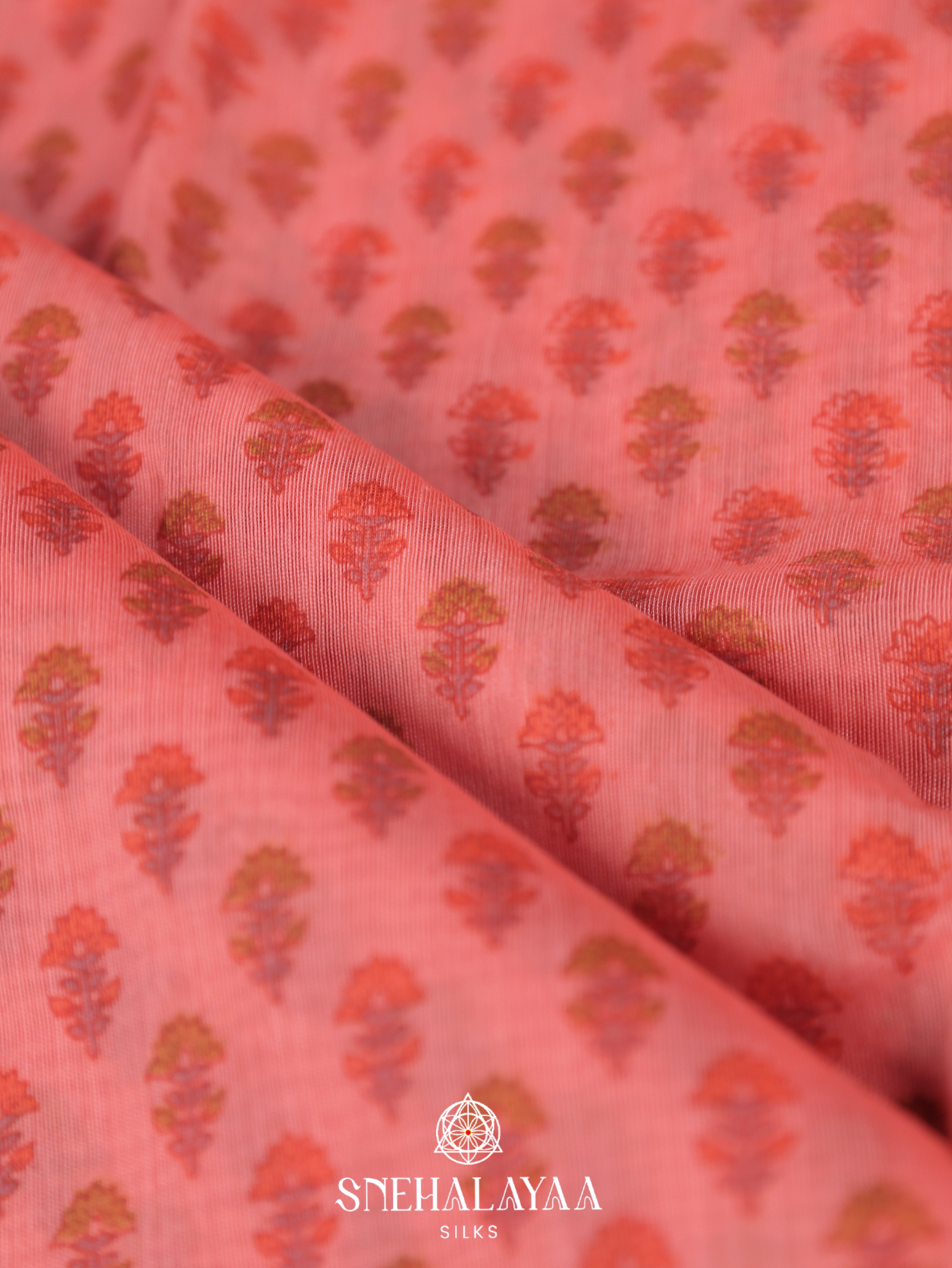 Teal Green Printed Linen Saree