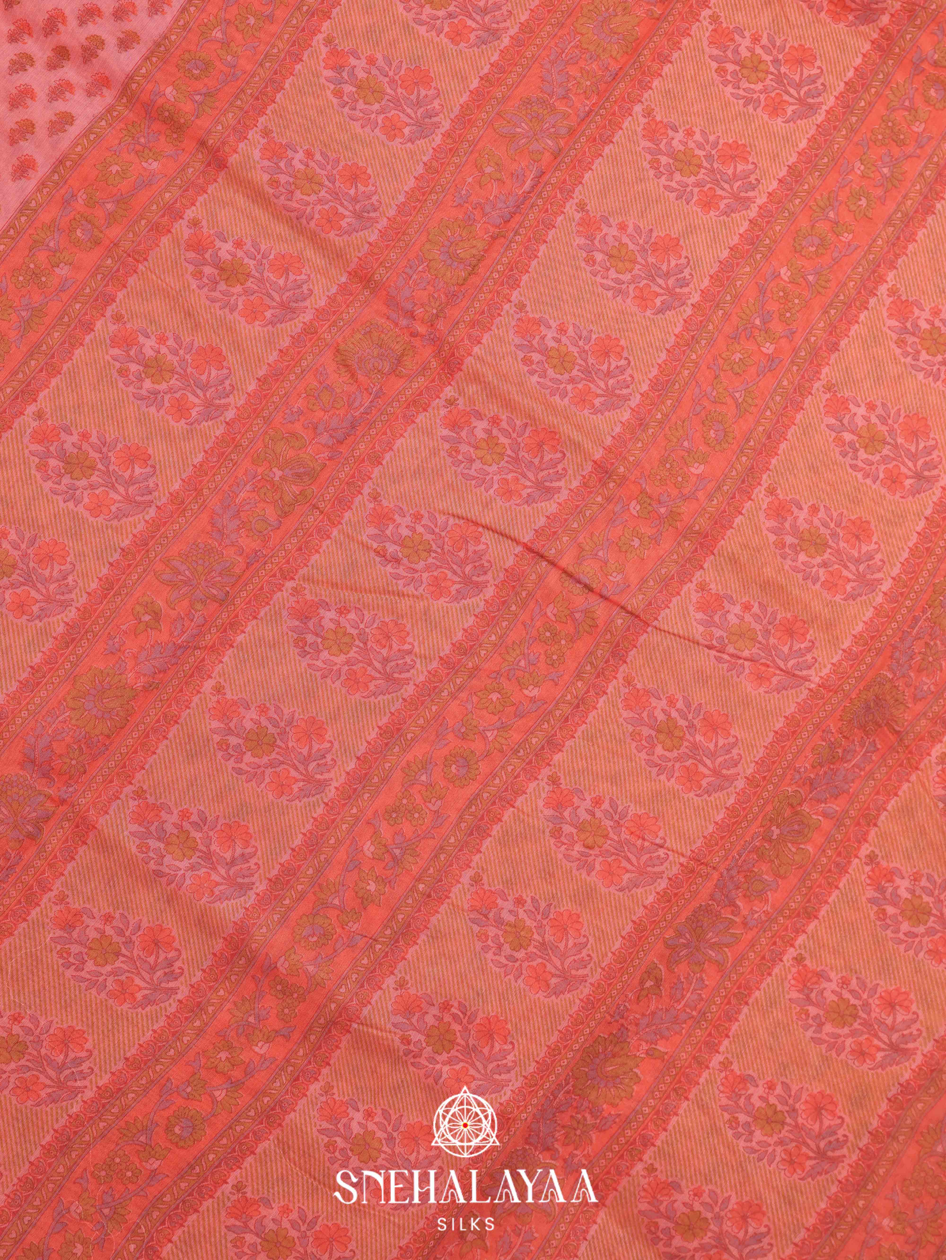 Teal Green Printed Linen Saree