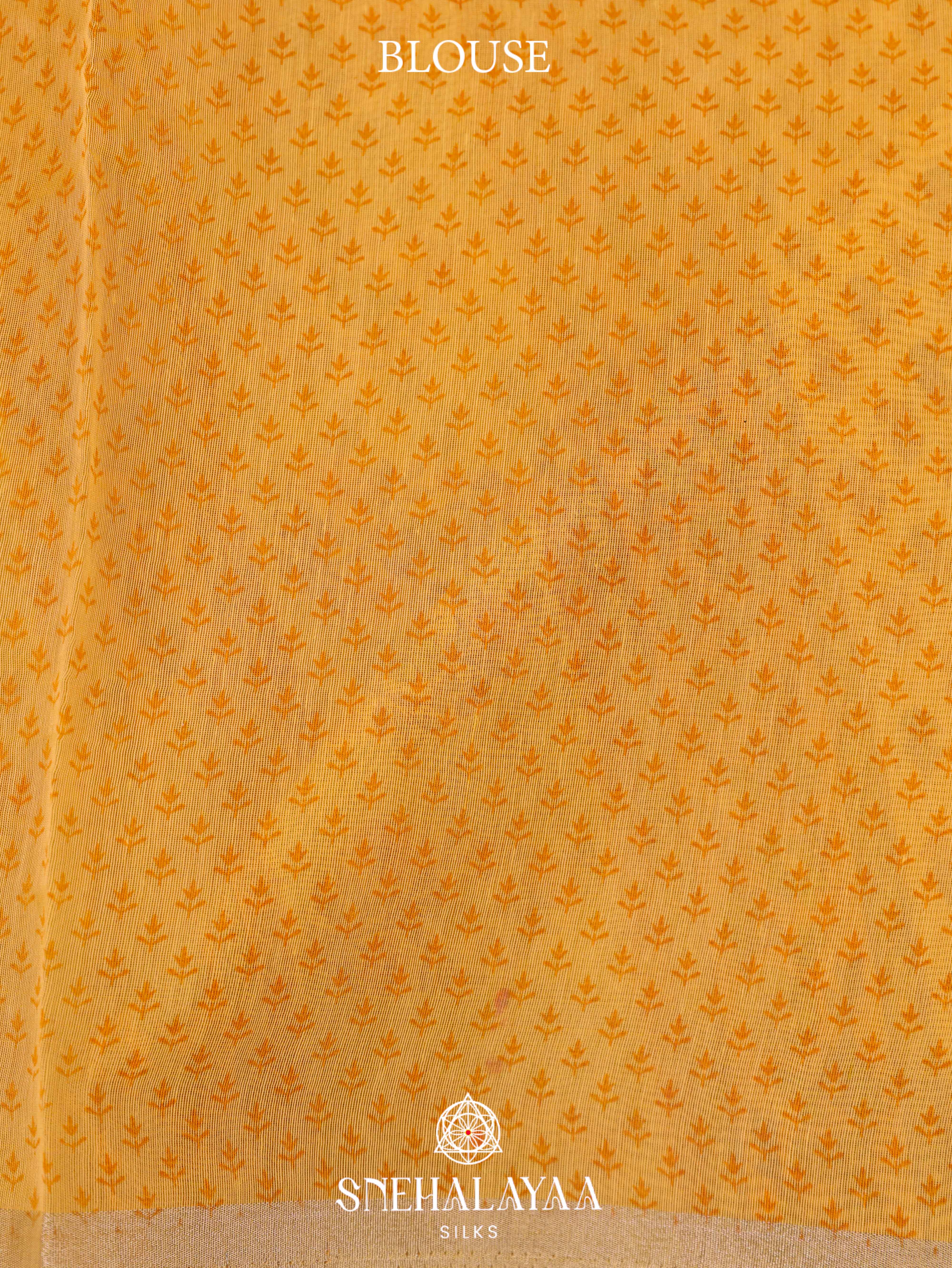 Mango Yelow Printed Linen Saree