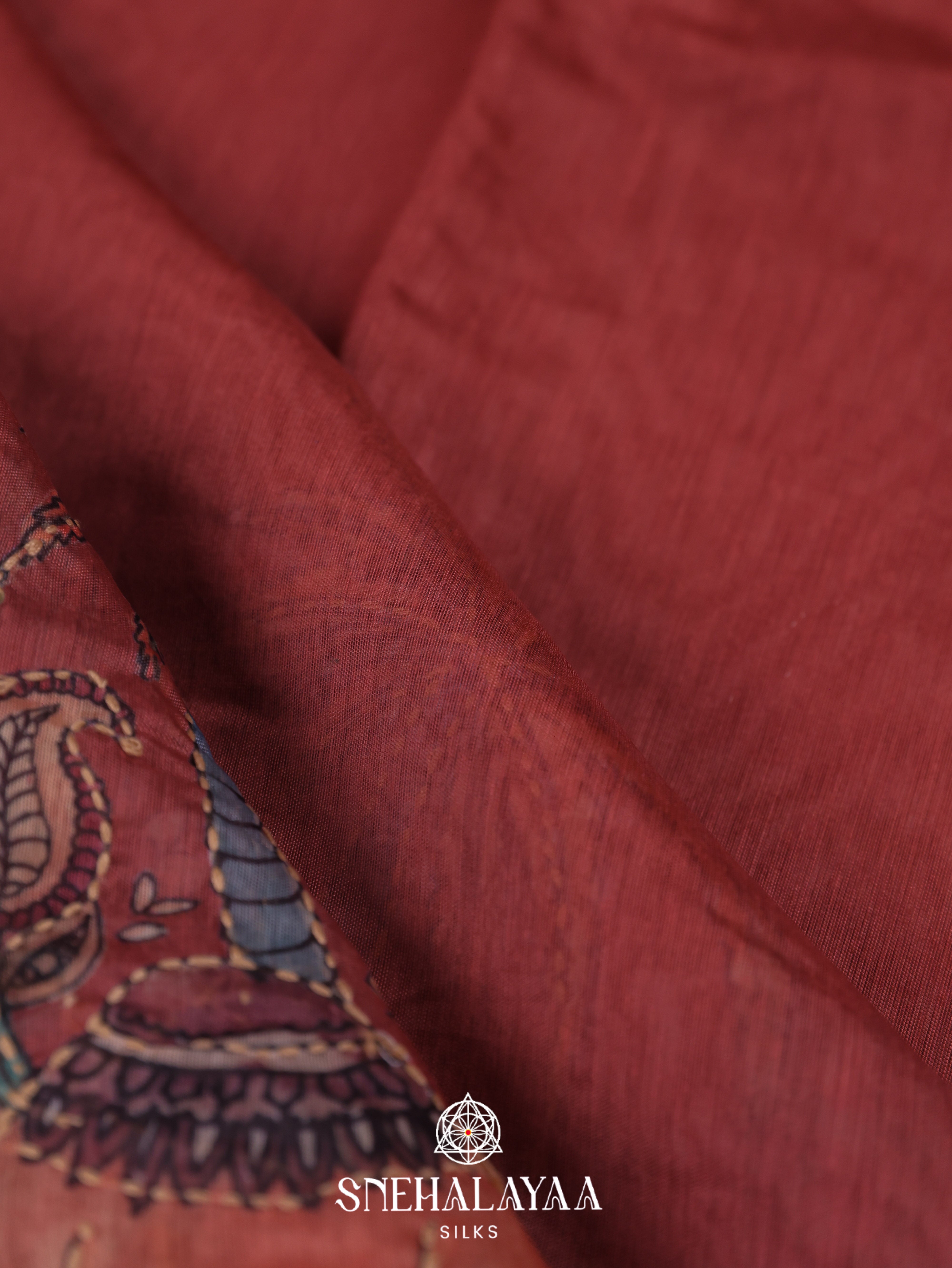 Pink Linen Embroidery Saree