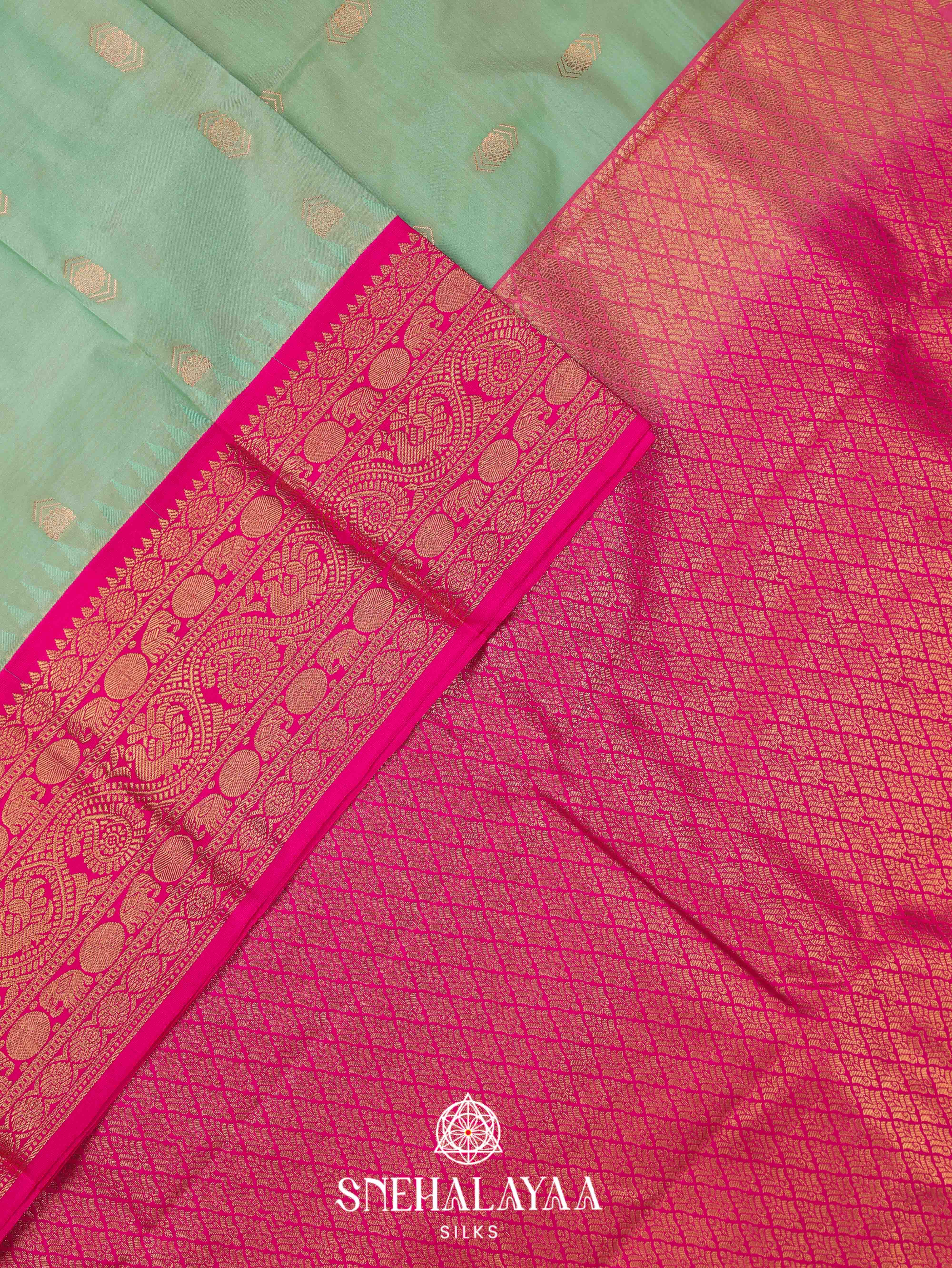 Pale Green Art Silk Saree