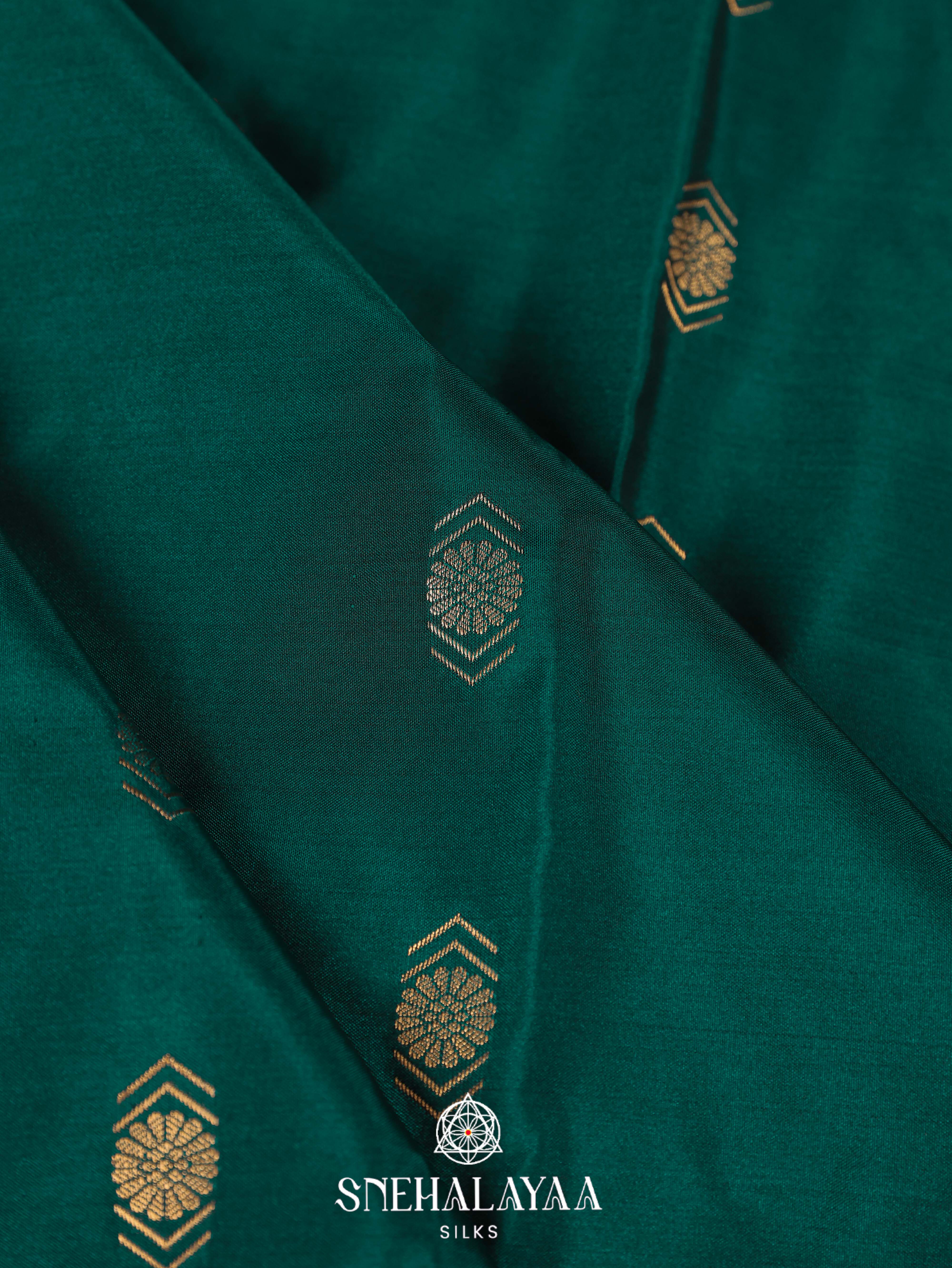 Forest Green Art Silk Saree