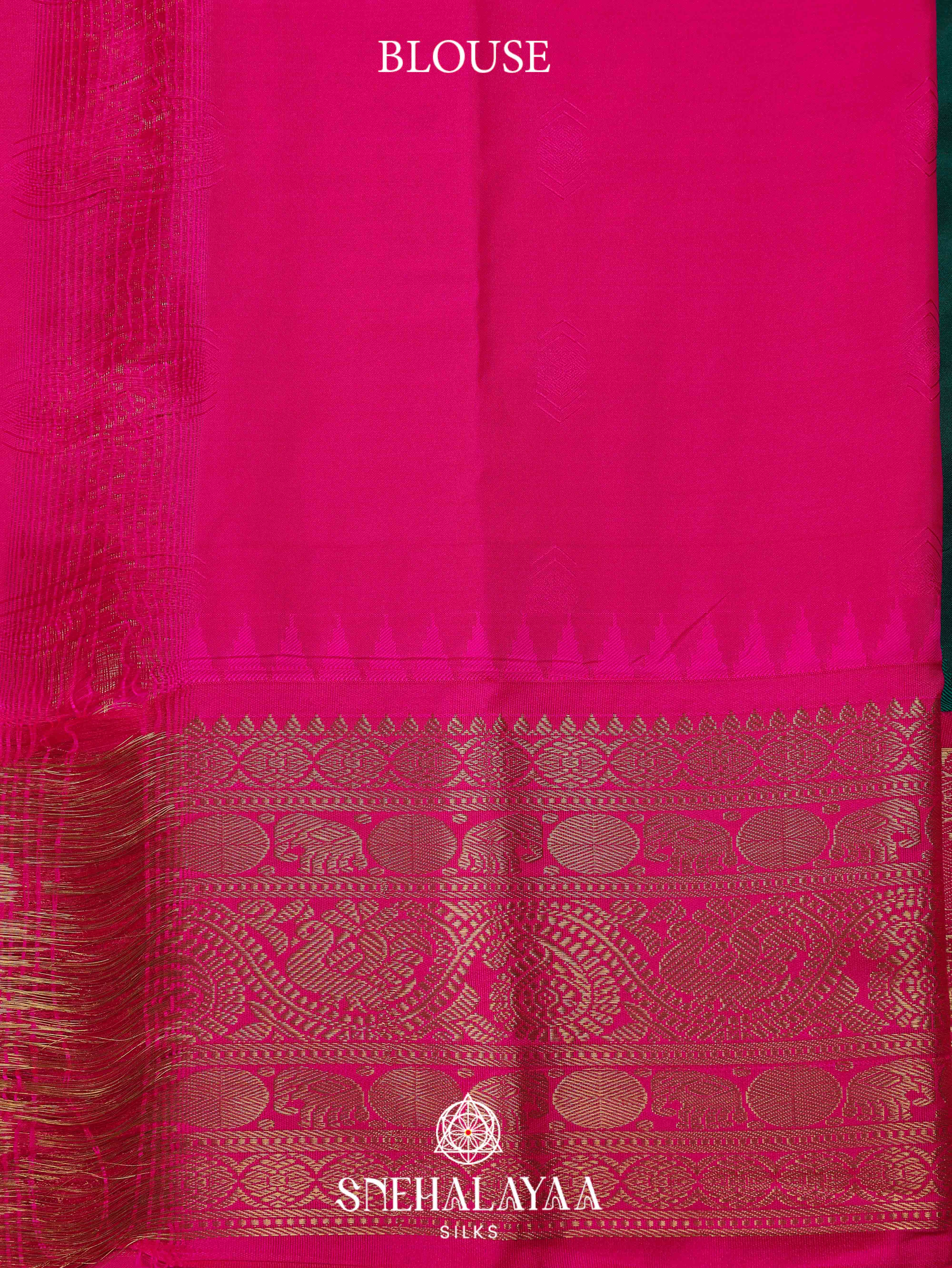 Forest Green Art Silk Saree