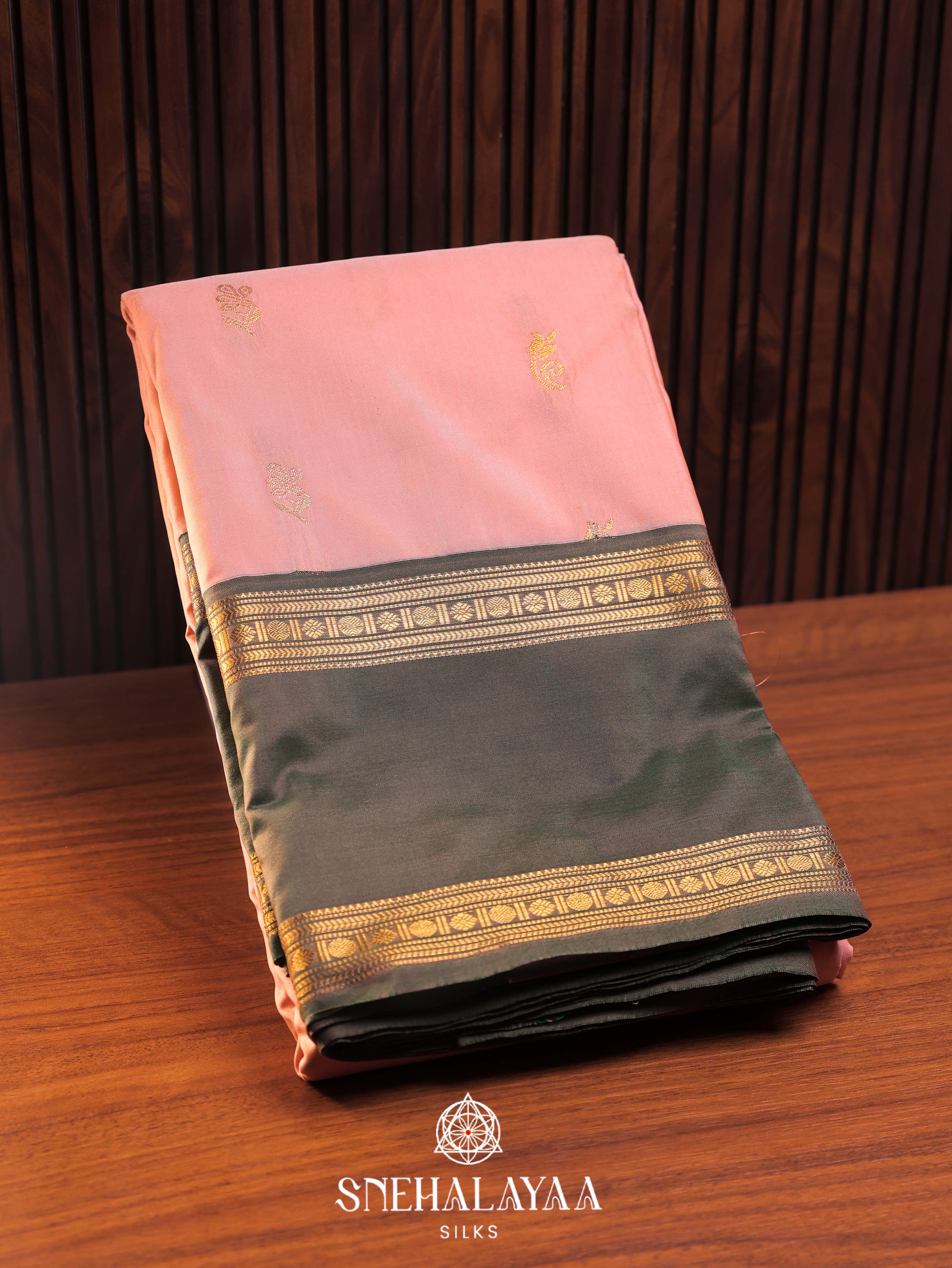 Baby Pink Art Silk Saree