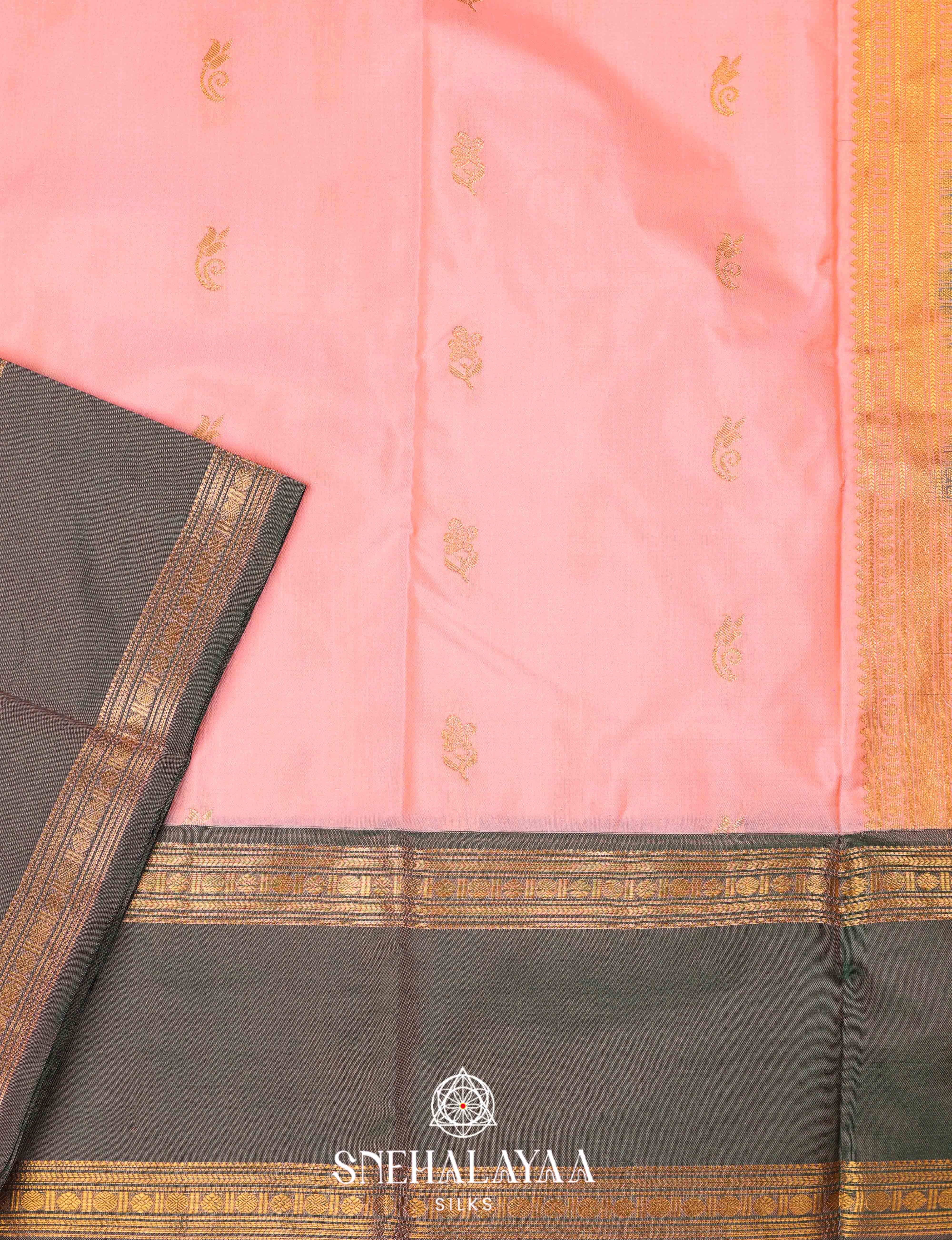Baby Pink Art Silk Saree