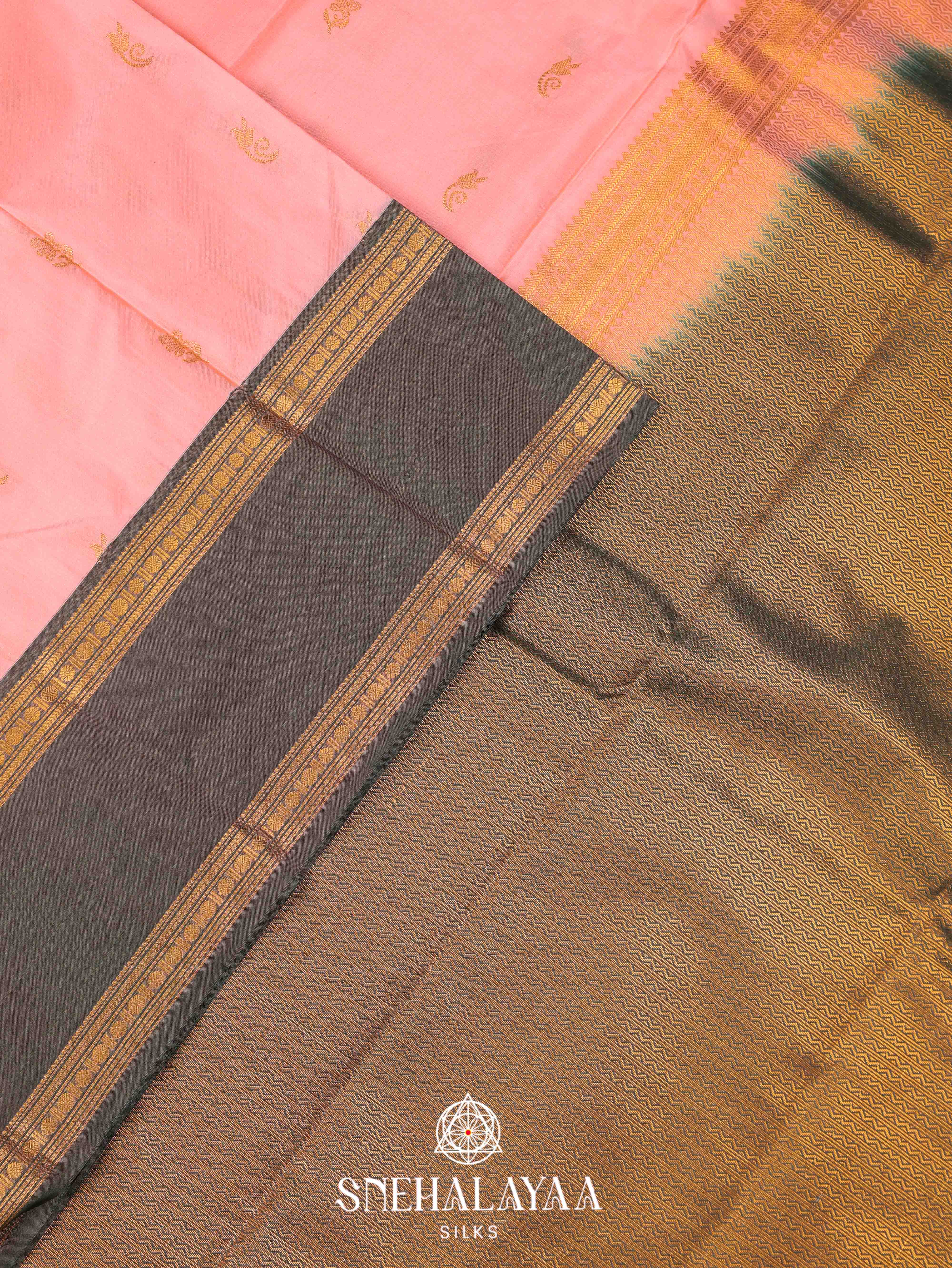 Baby Pink Art Silk Saree
