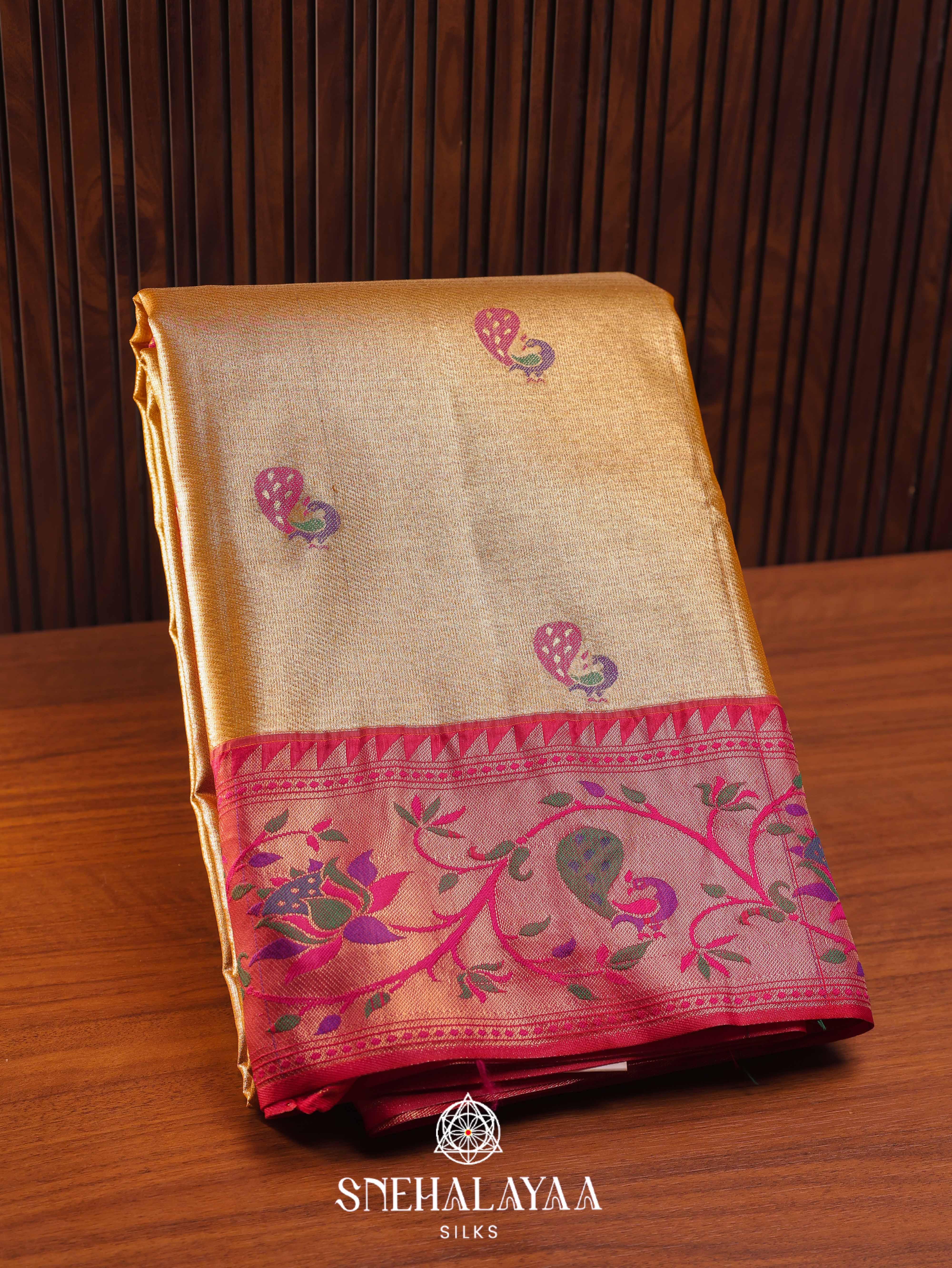 Yellow Art Silk Saree