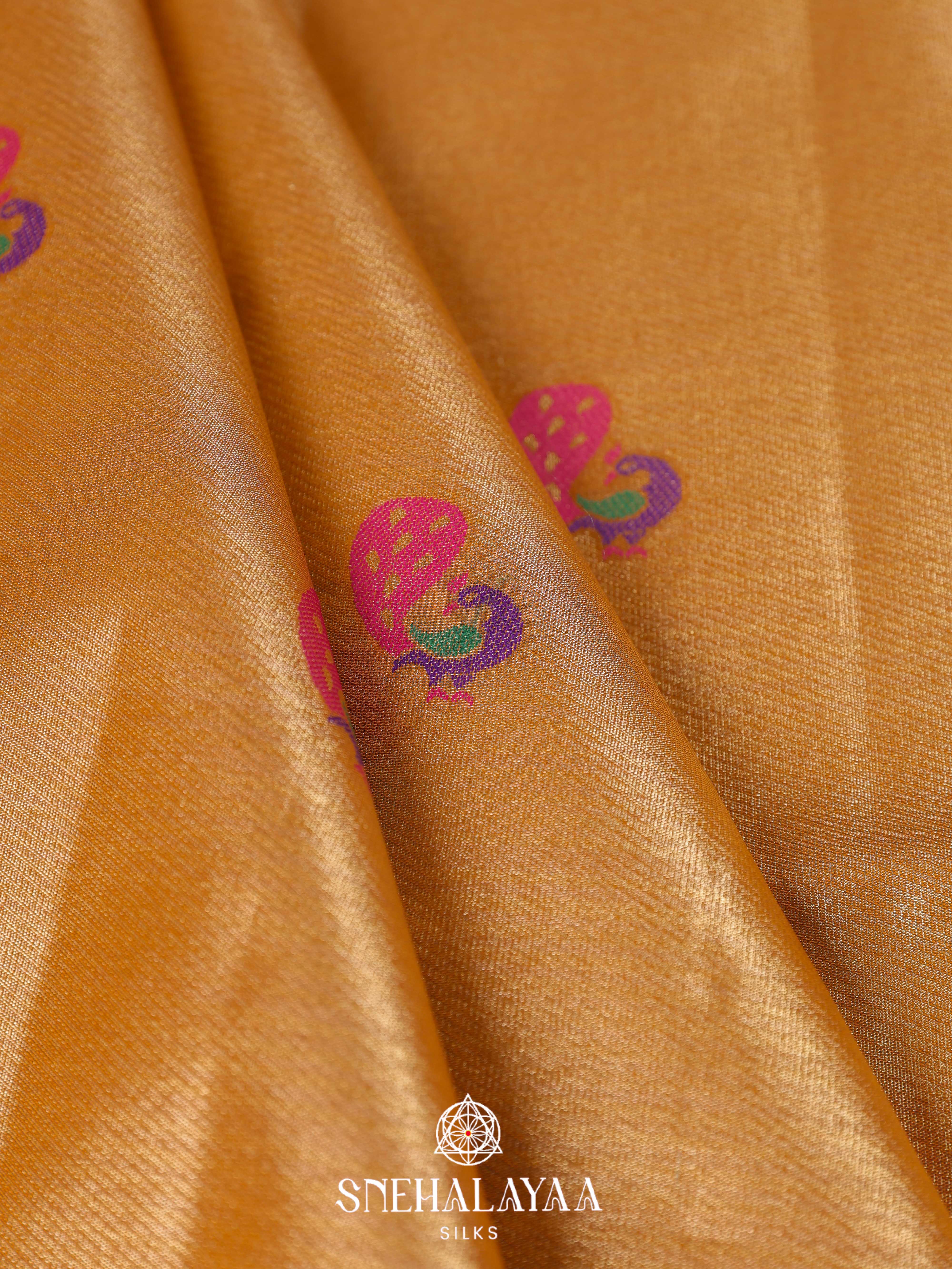 Yellow Art Silk Saree