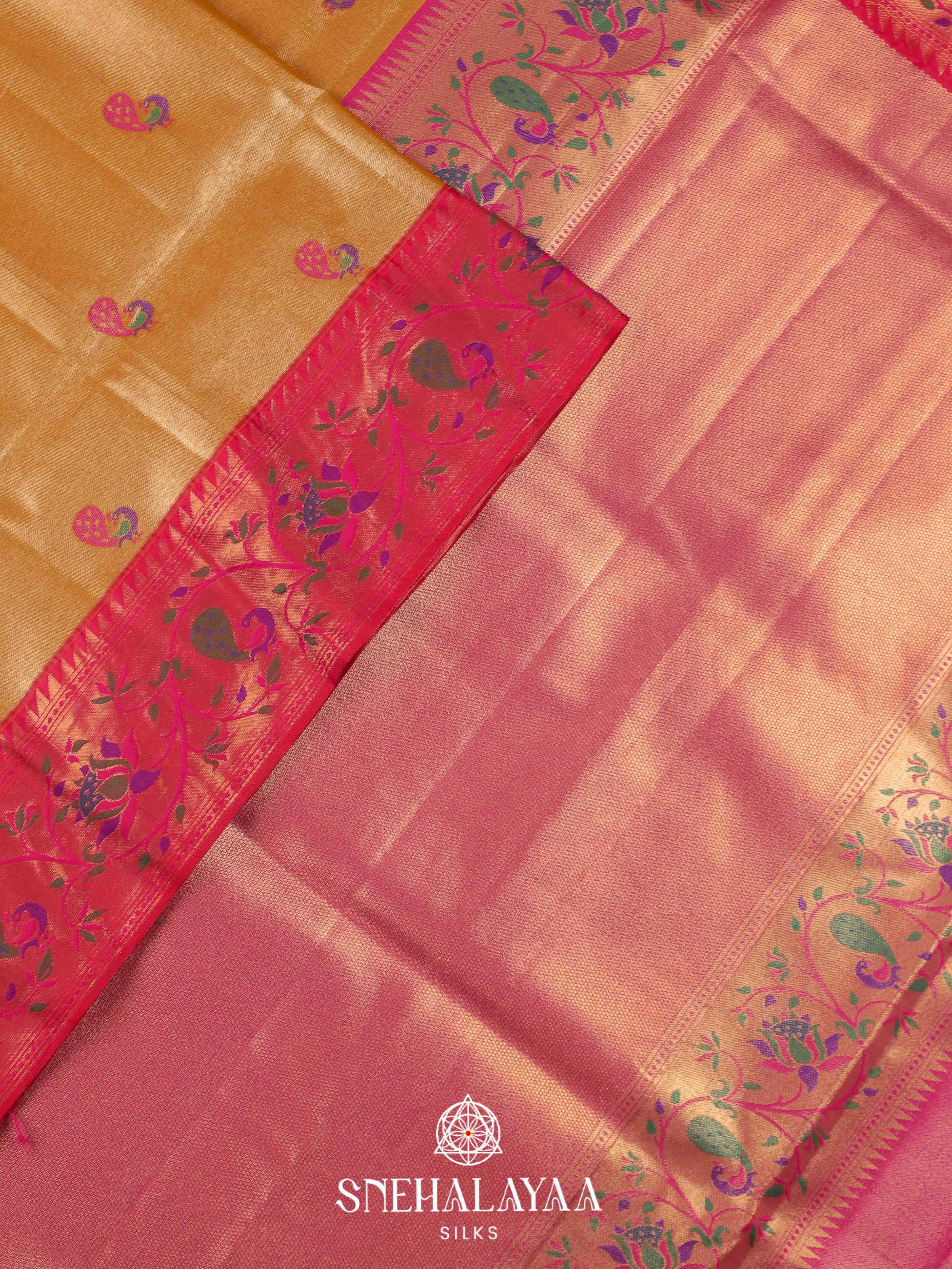 Yellow Art Silk Saree