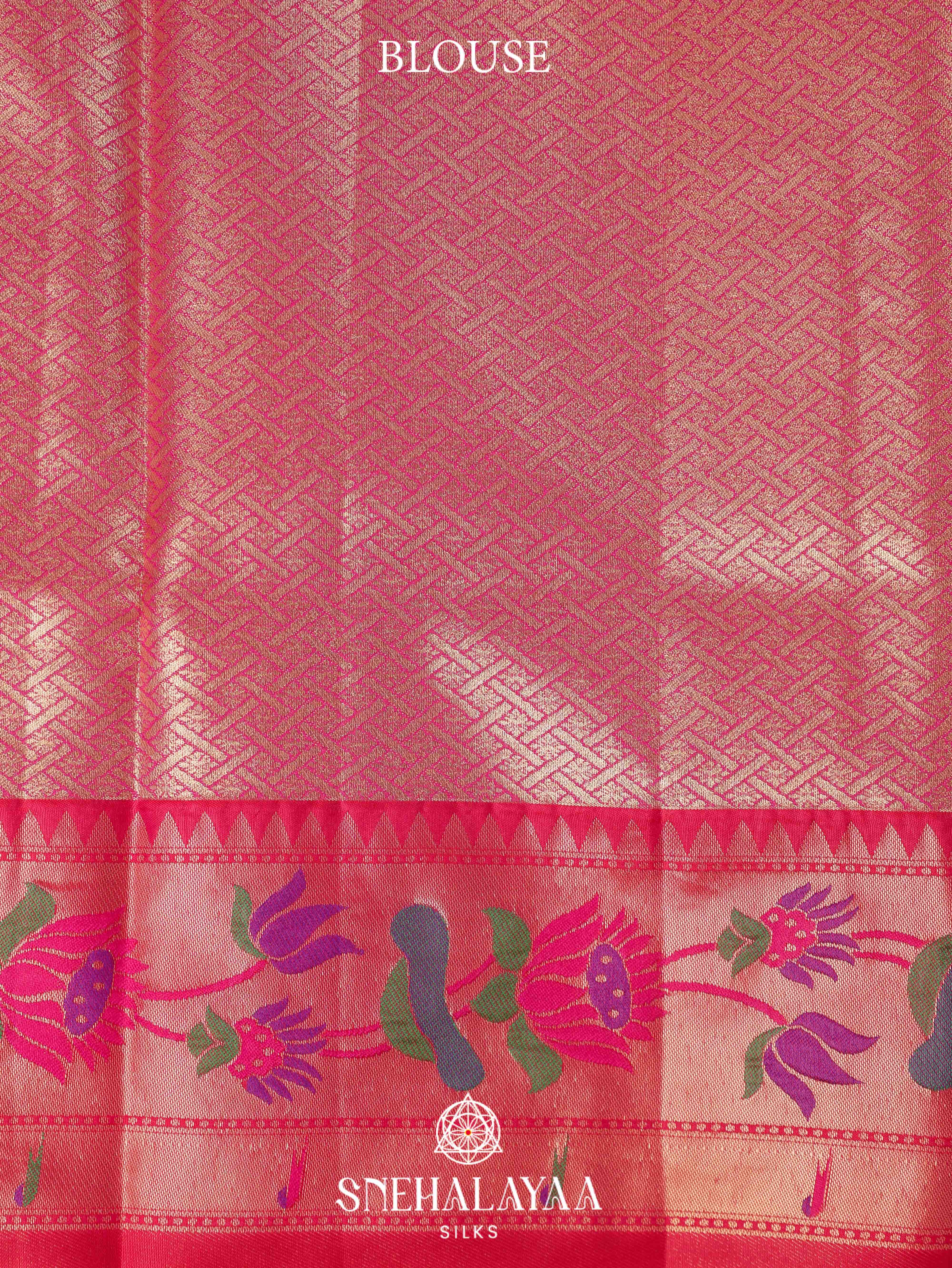 Rose Pink Art Silk Saree