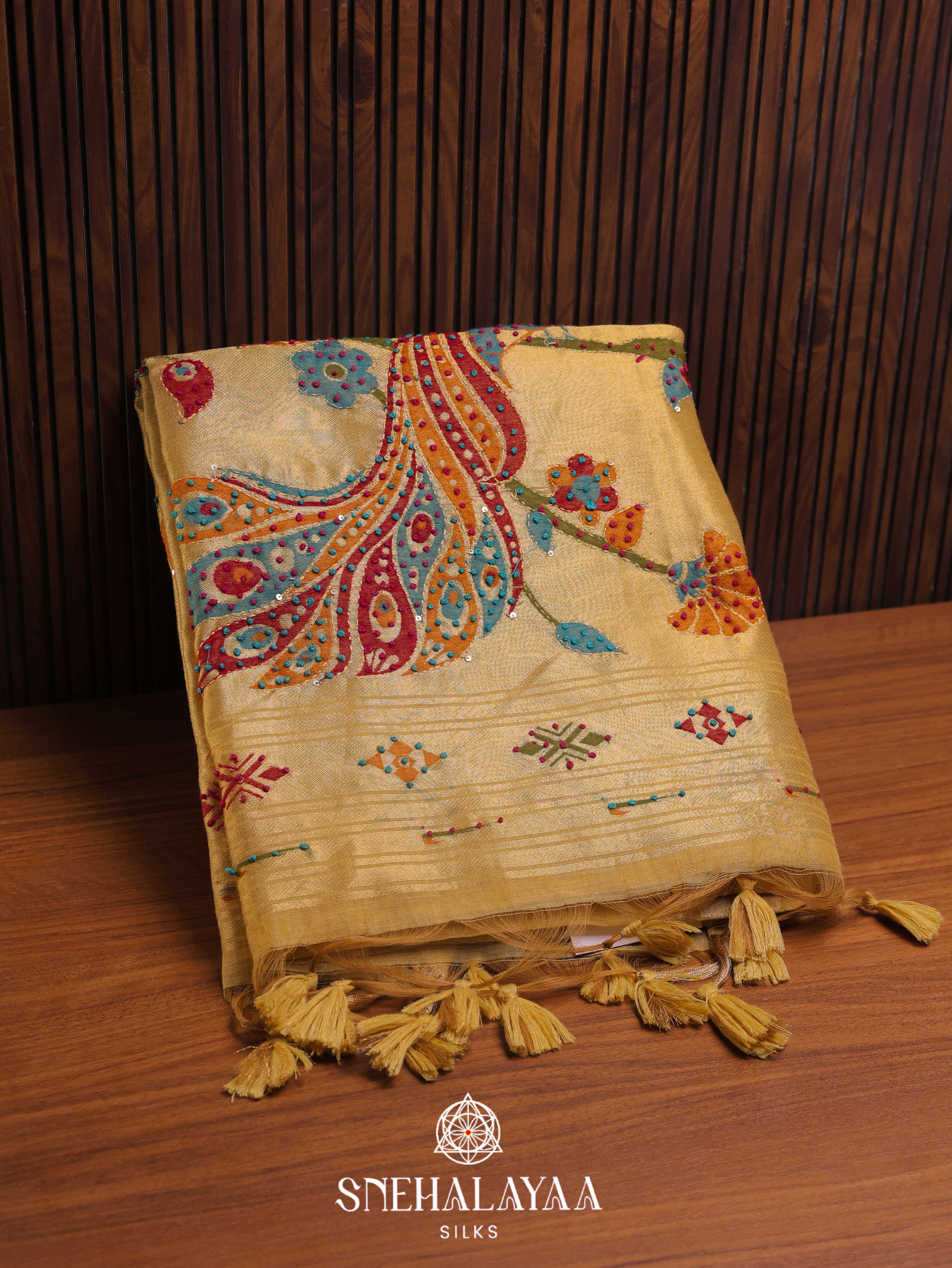 Cream Munga Cotton Saree