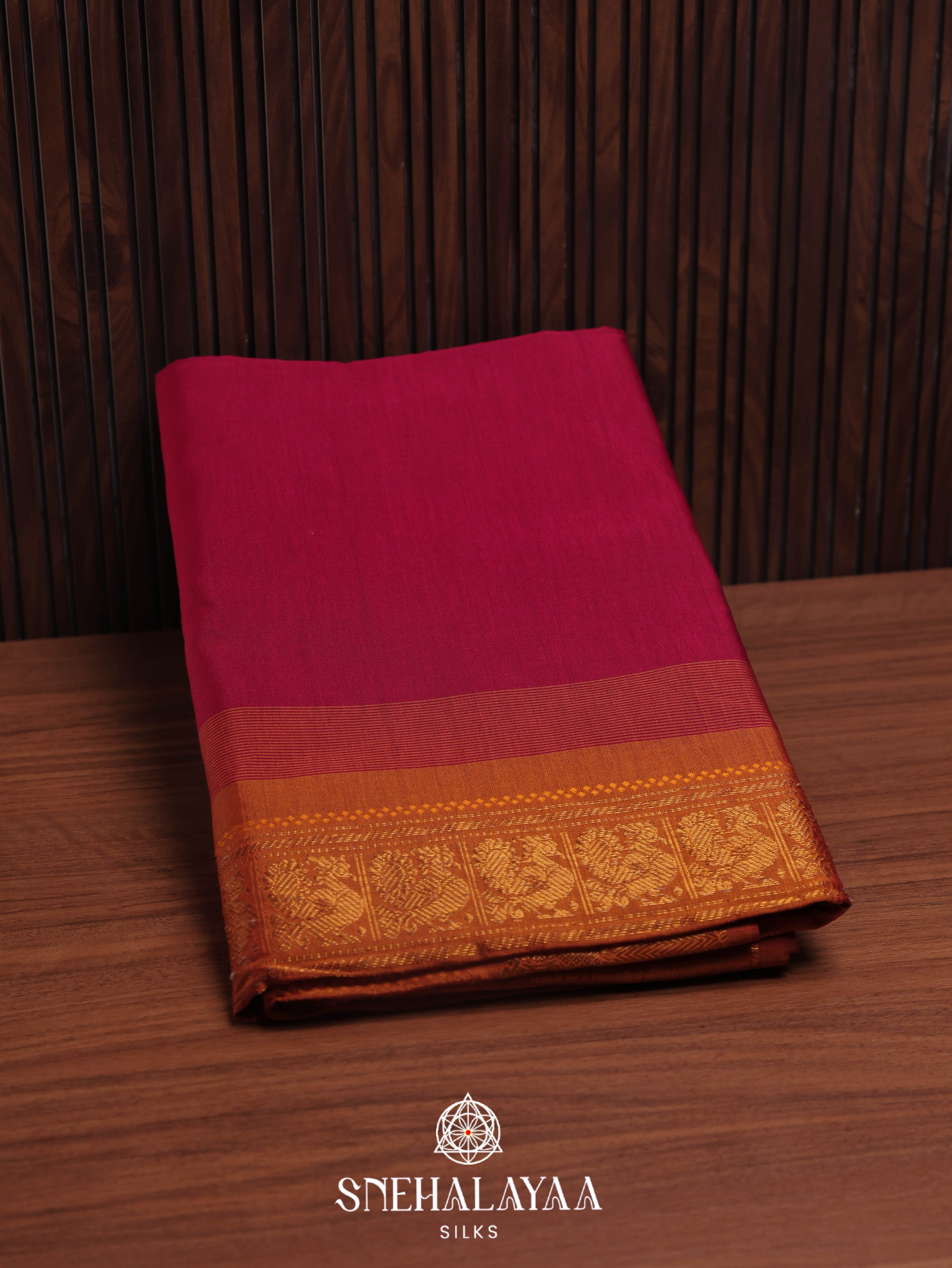 Maroon Silk Cotton Saree