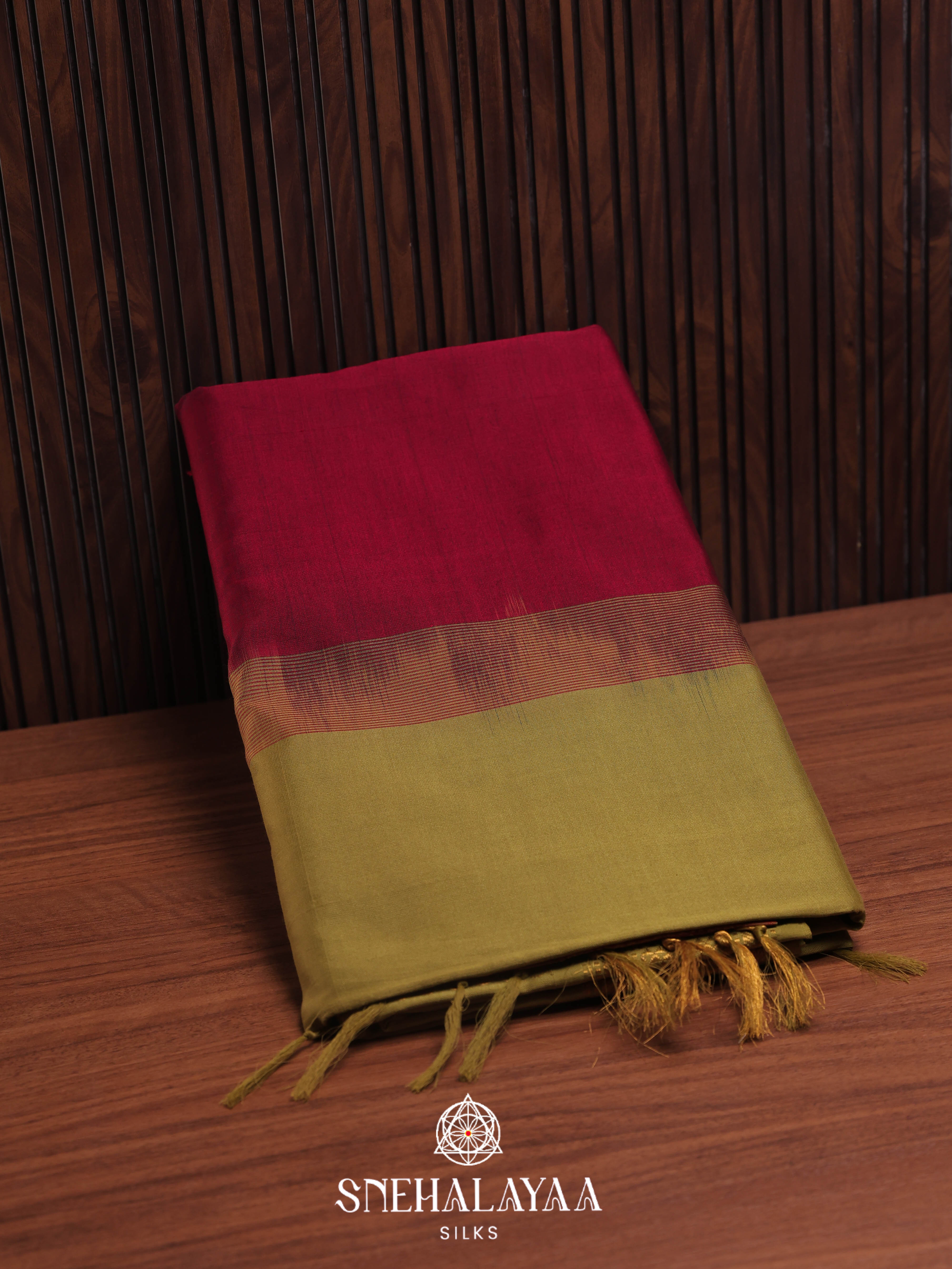 Maroon Silk Cotton Saree