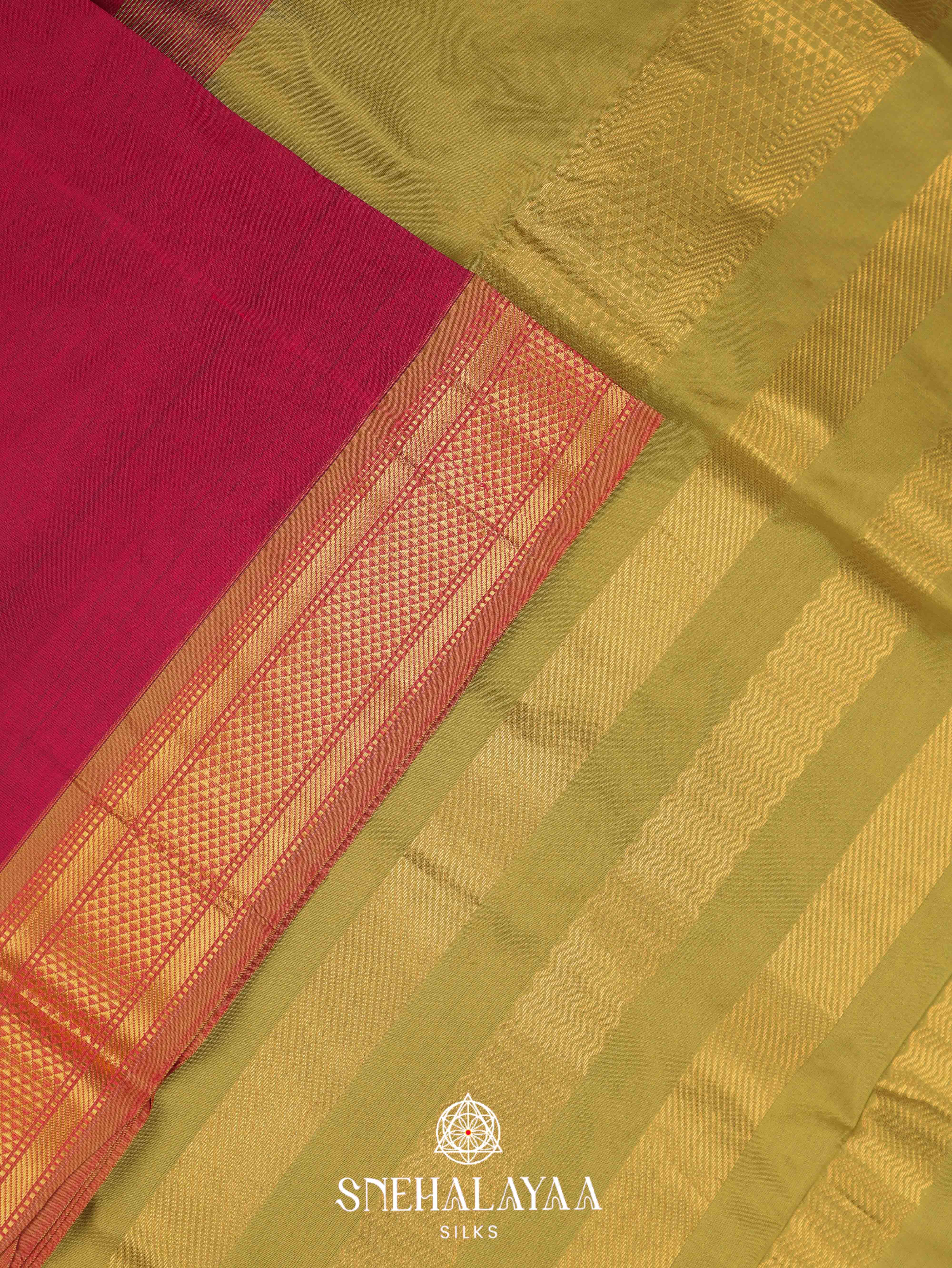 Maroon Silk Cotton Saree