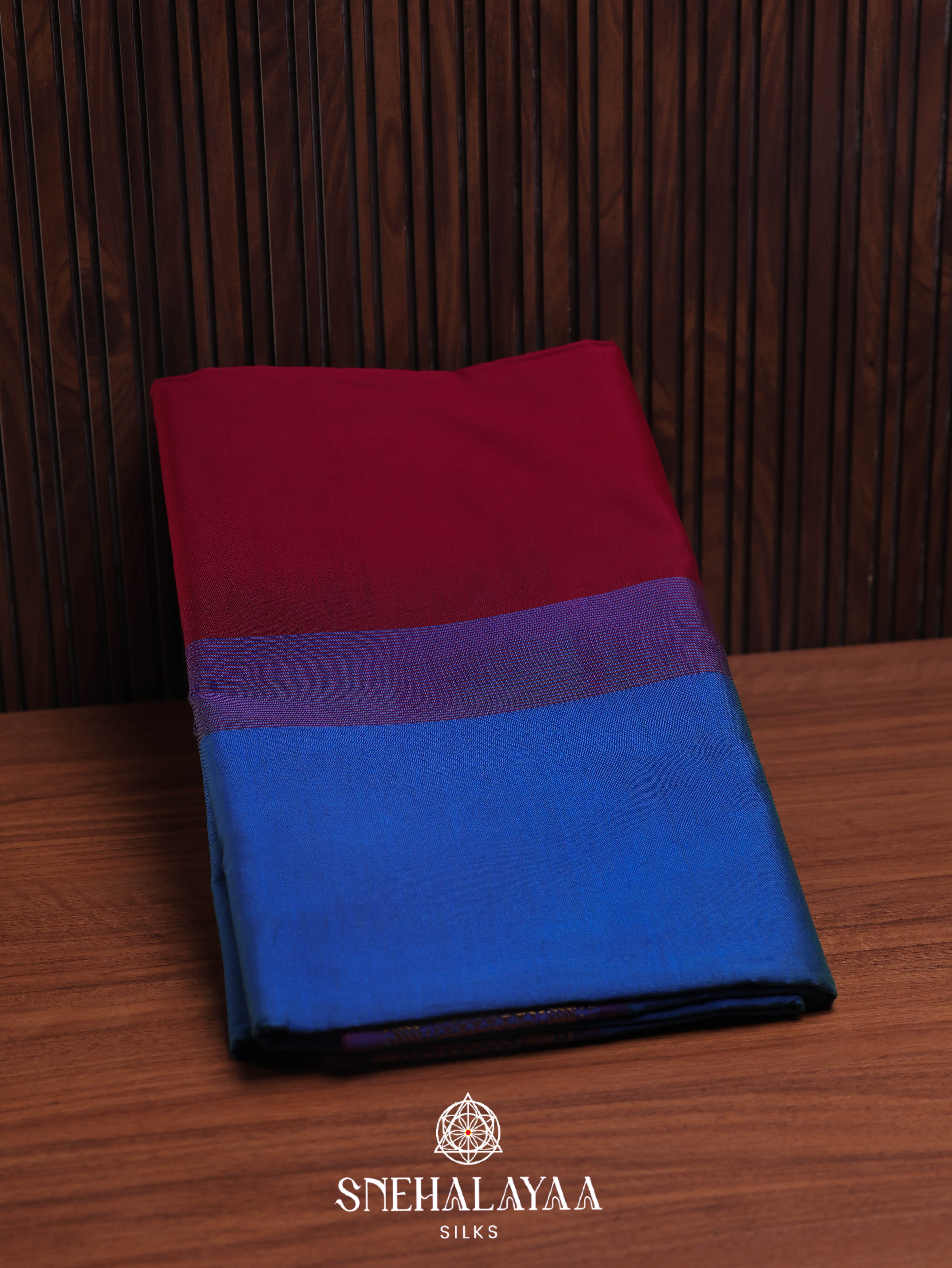 Maroon Silk Cotton Saree