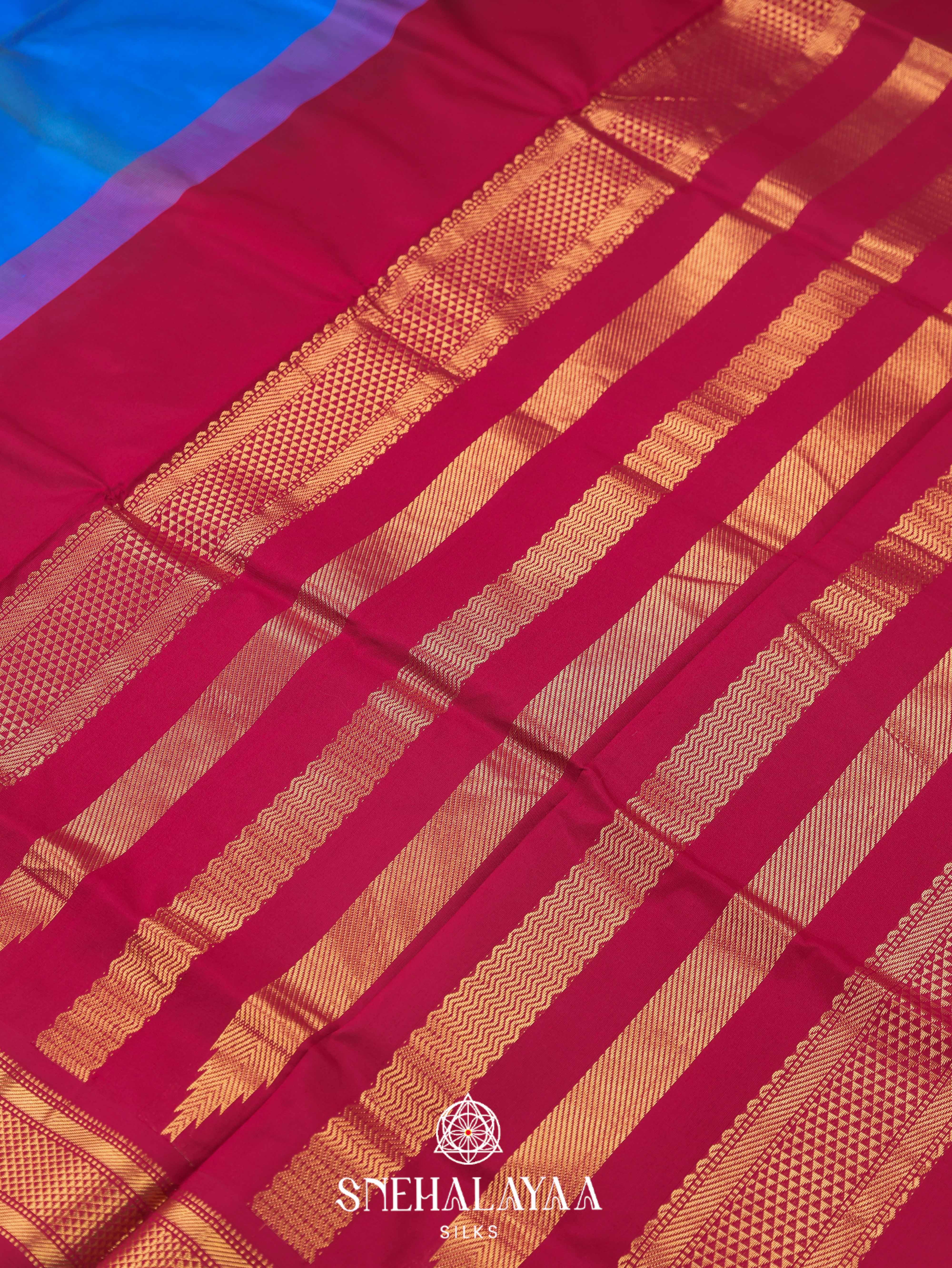Maroon Silk Cotton Saree
