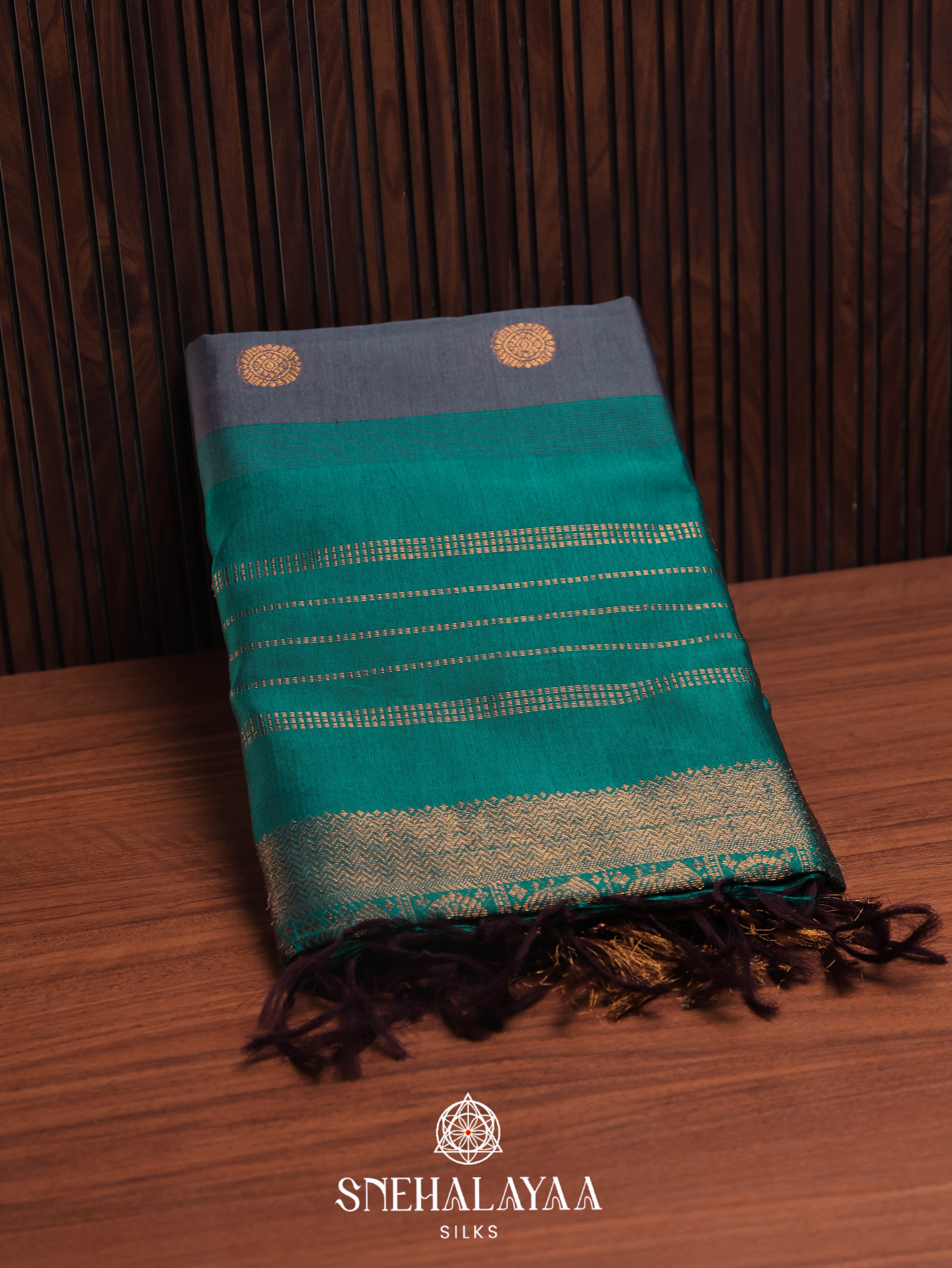Grey Silk Cotton Saree