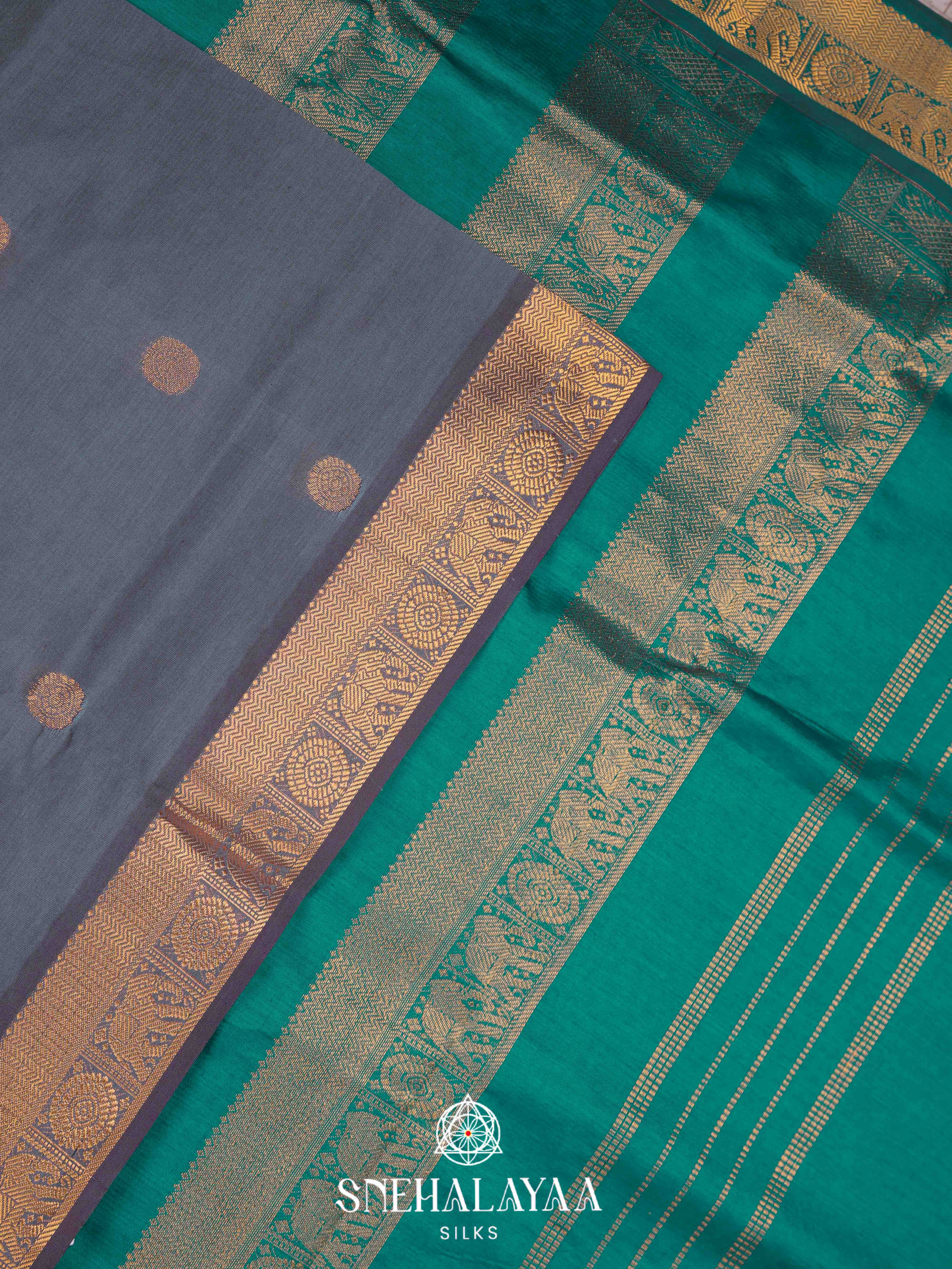 Grey Silk Cotton Saree