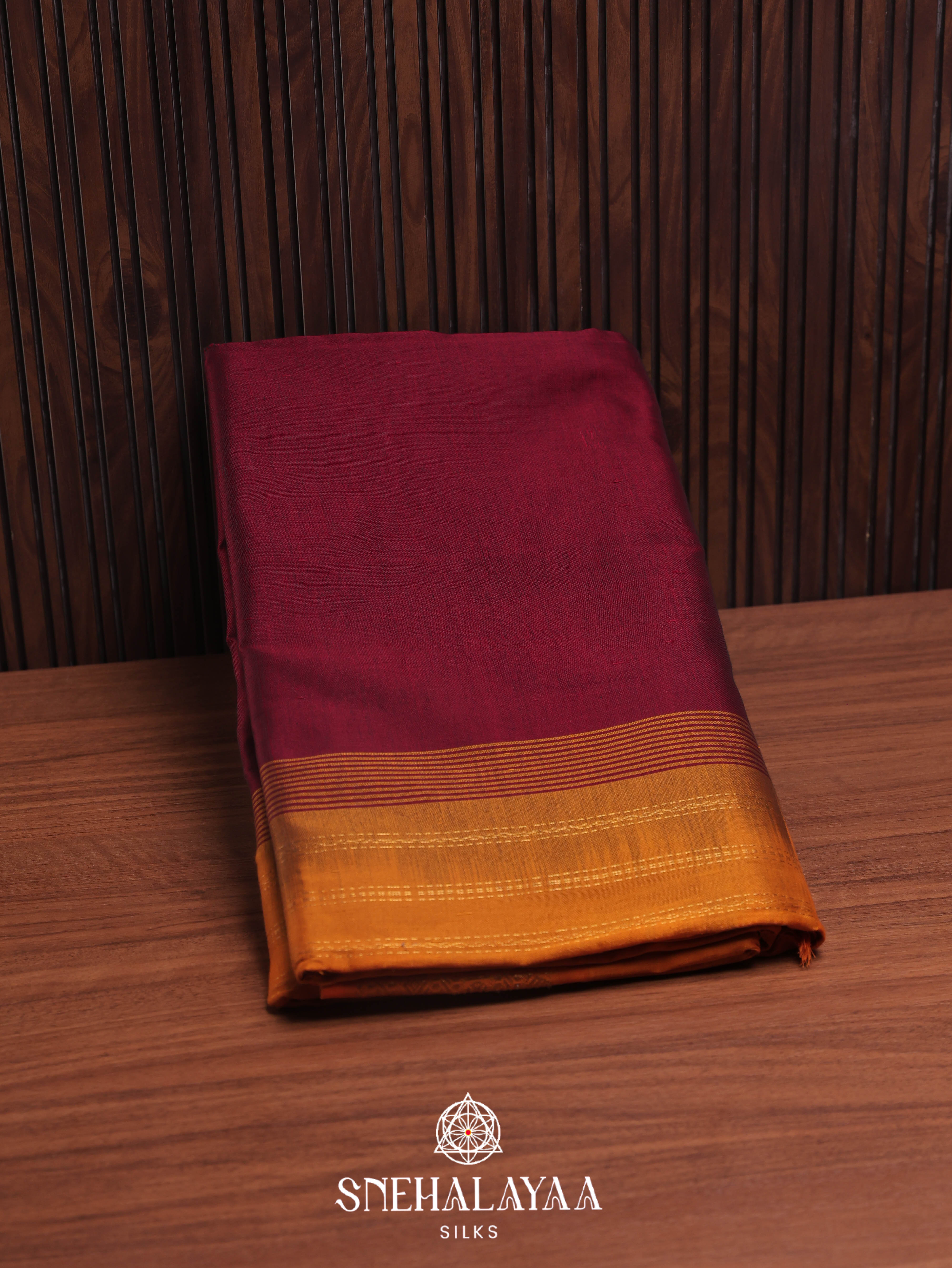 Maroon Silk Cotton Saree