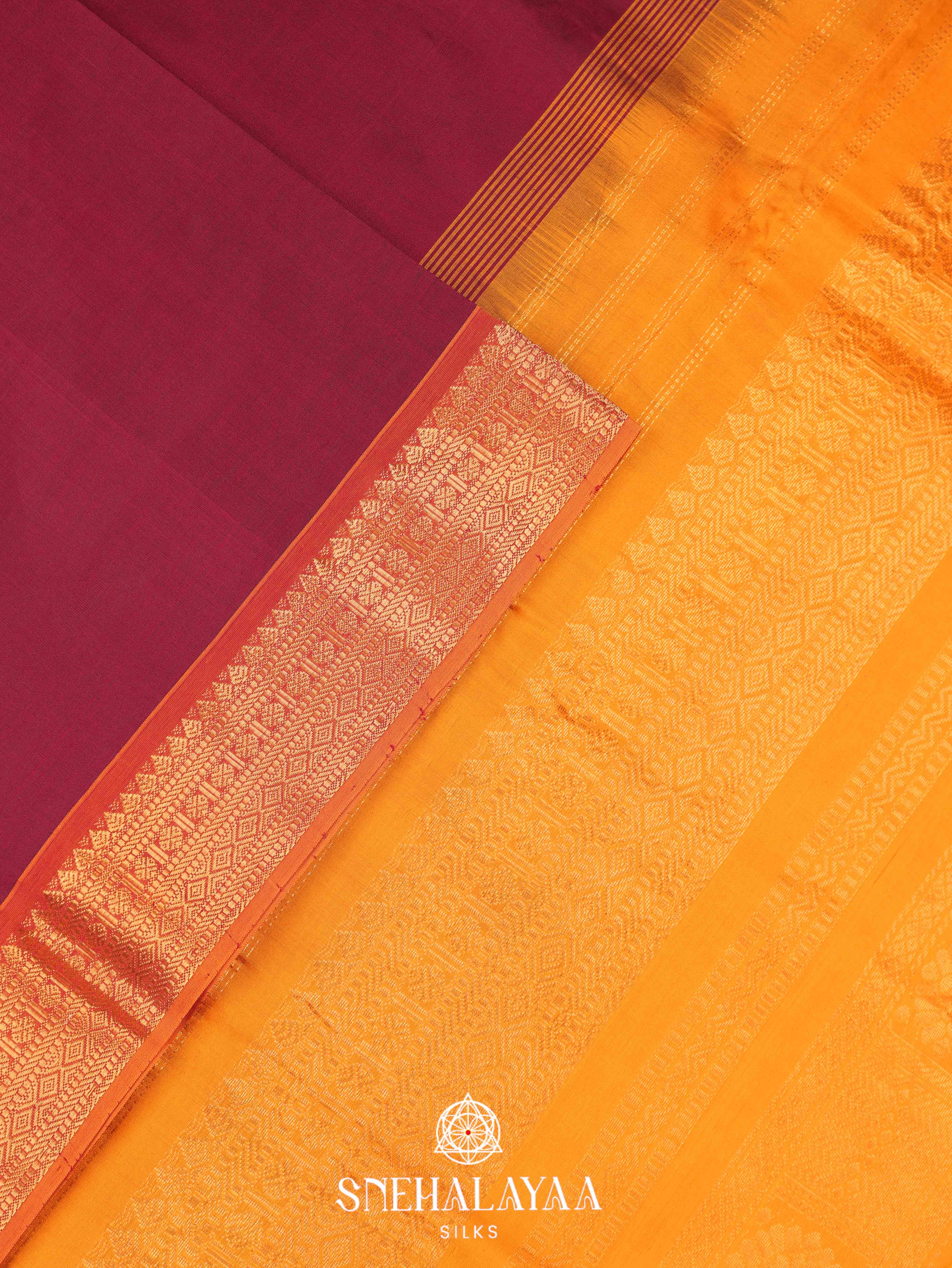 Maroon Silk Cotton Saree