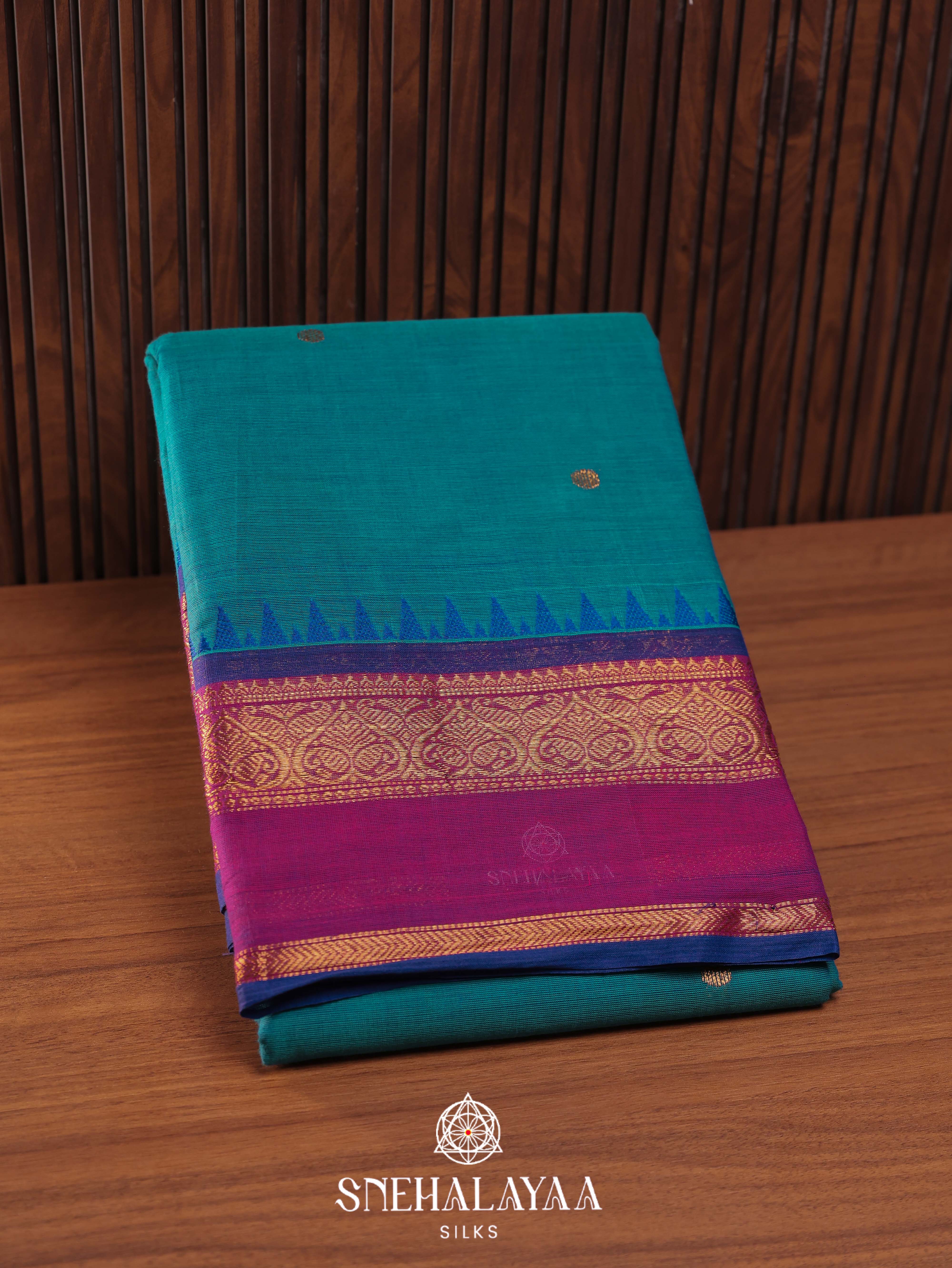 Blue Kanchi Cotton Saree