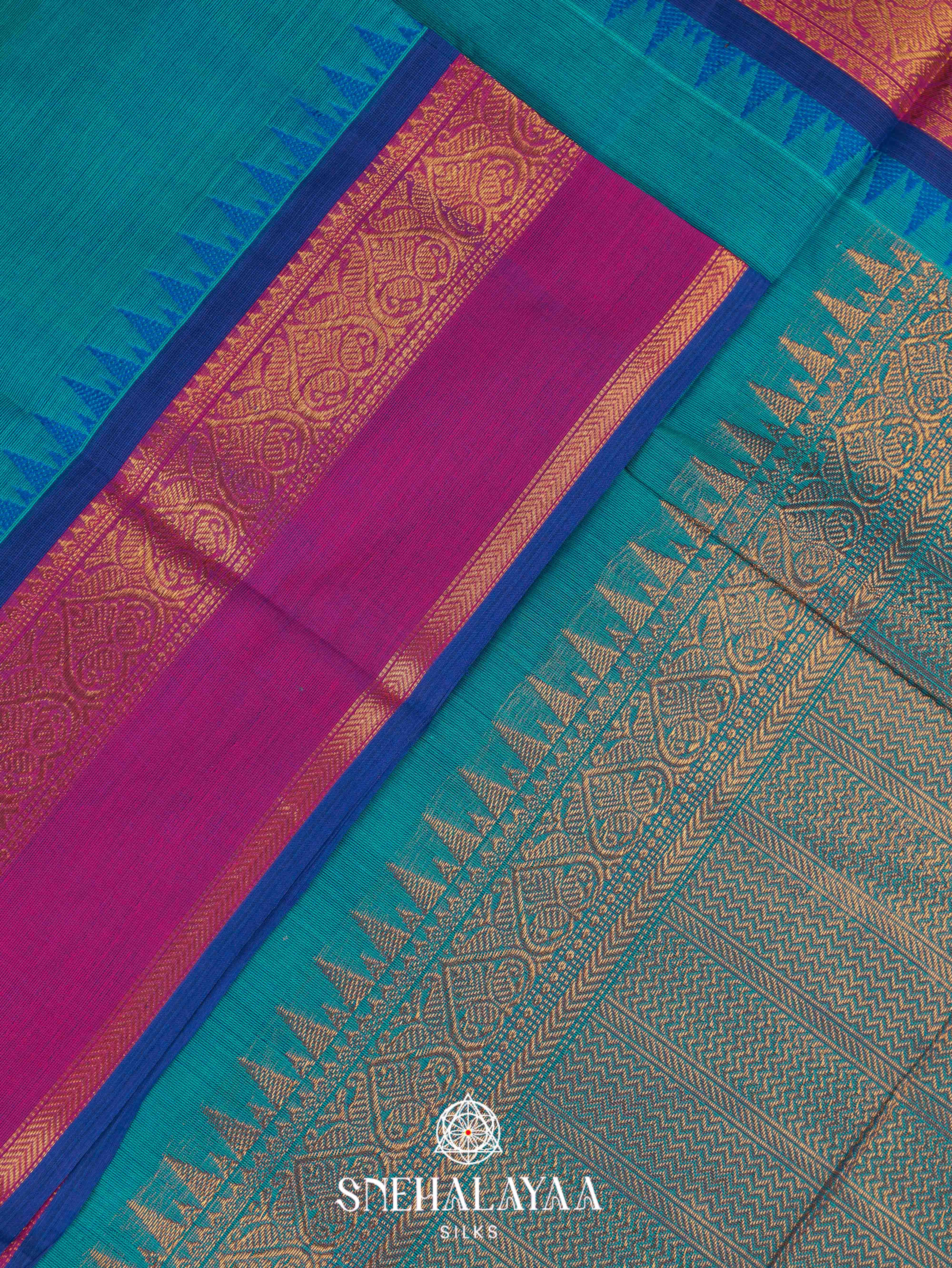Blue Kanchi Cotton Saree