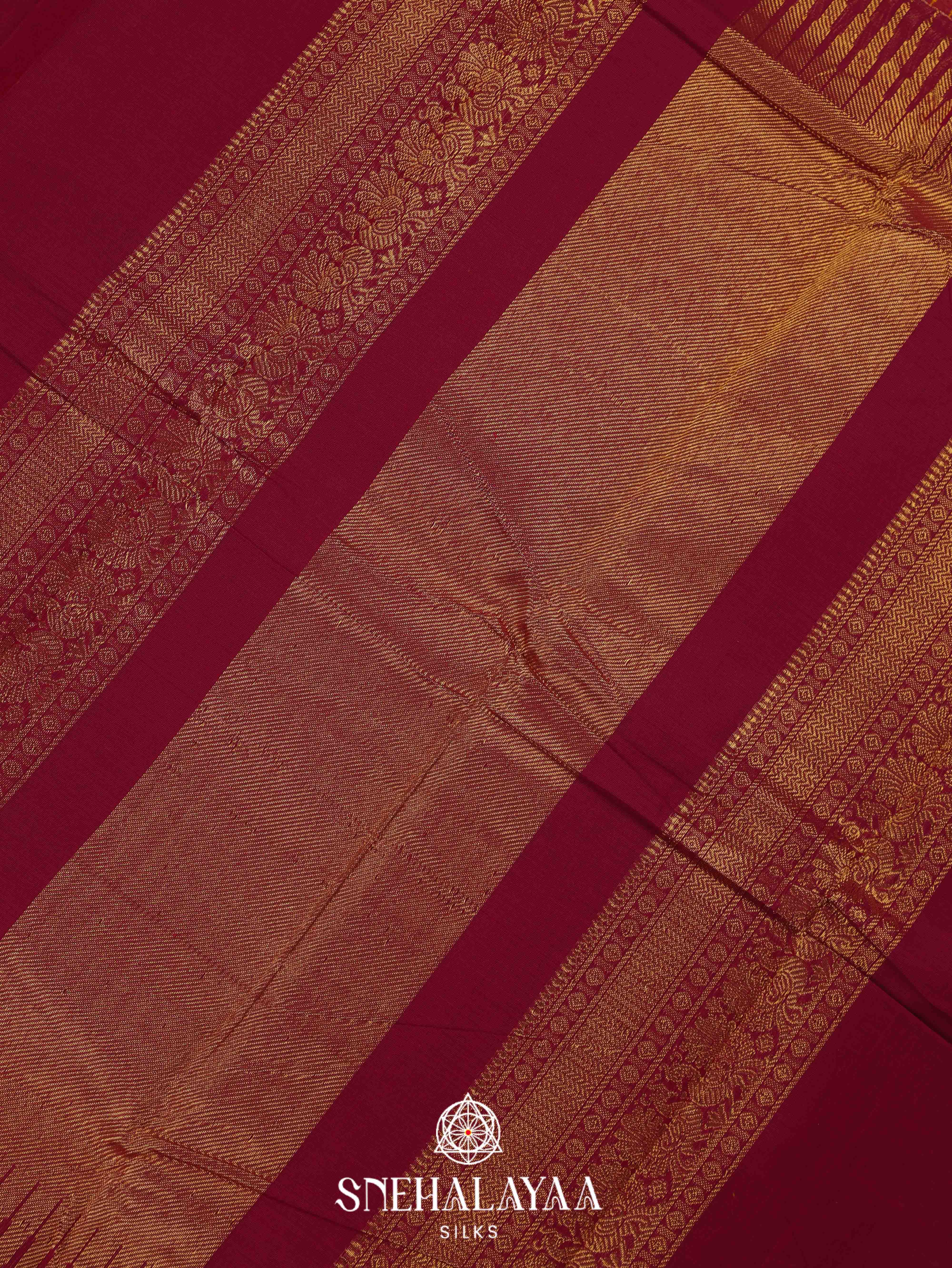 Maroon Kanchi Cotton Saree