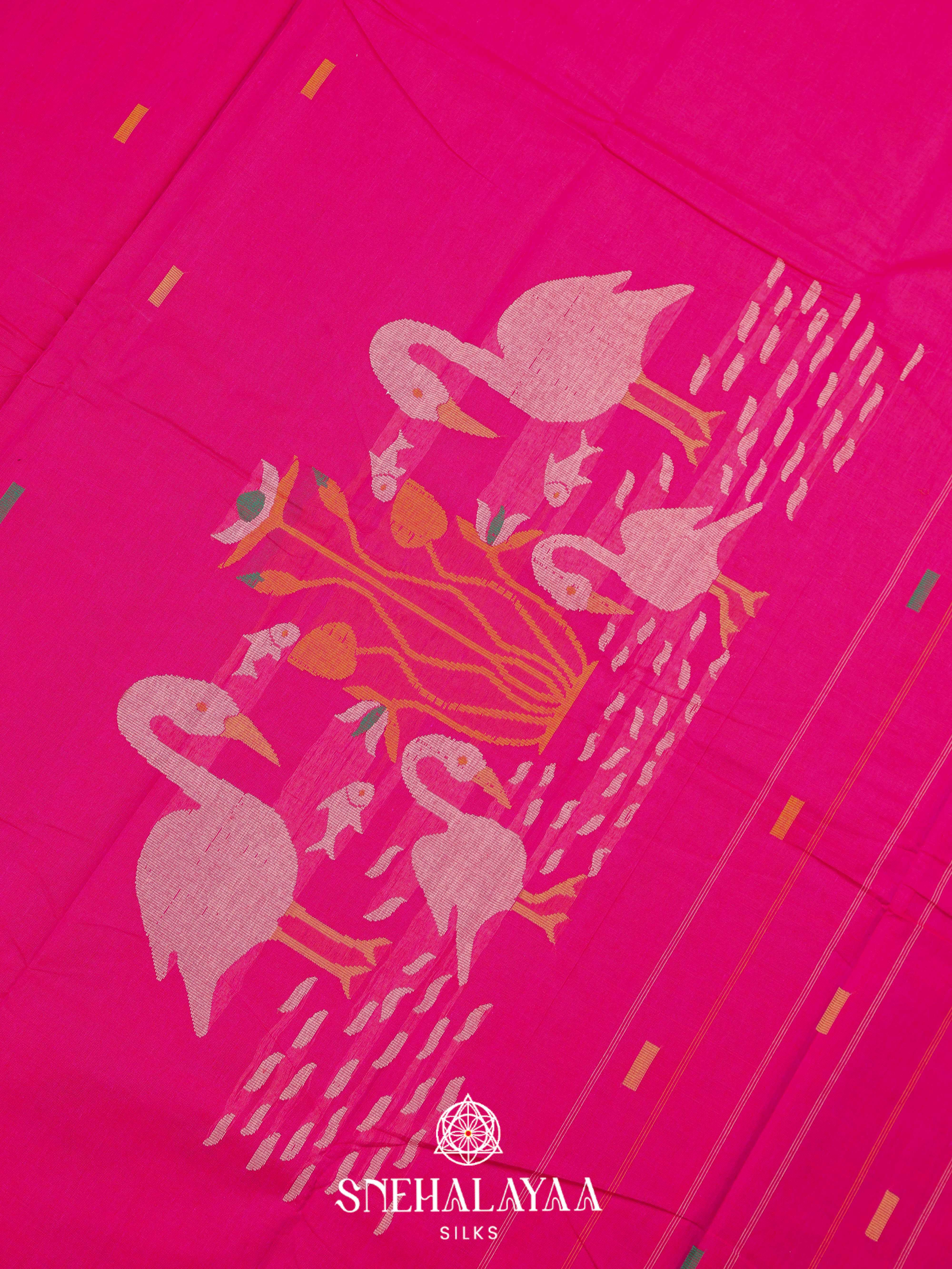 Rani Pink Kanchi Cotton Saree