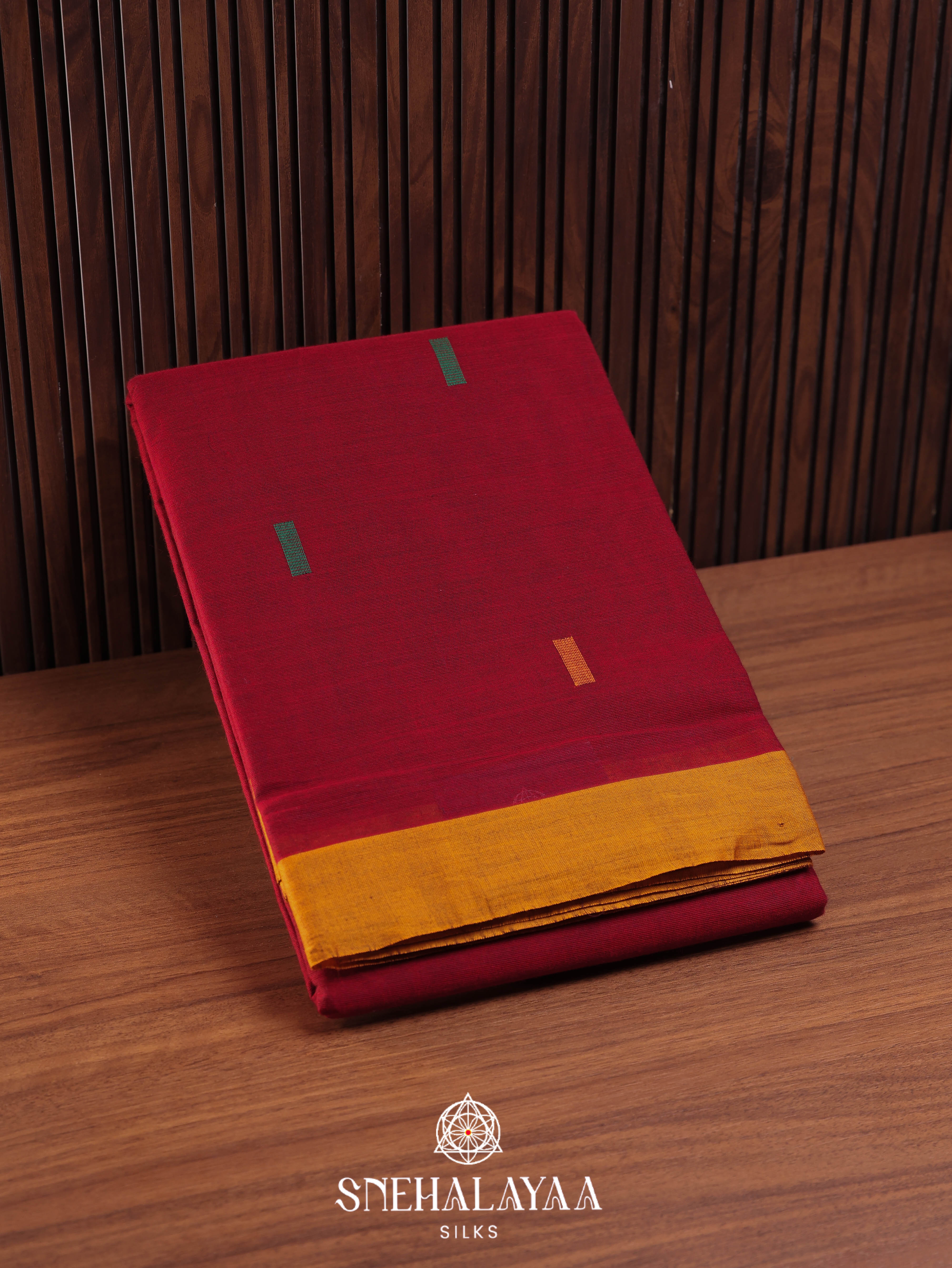 Maroon Kanchi Cotton Saree