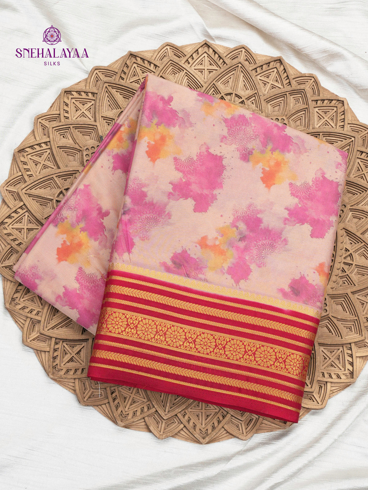 Pale Pink Mysore Silk Saree