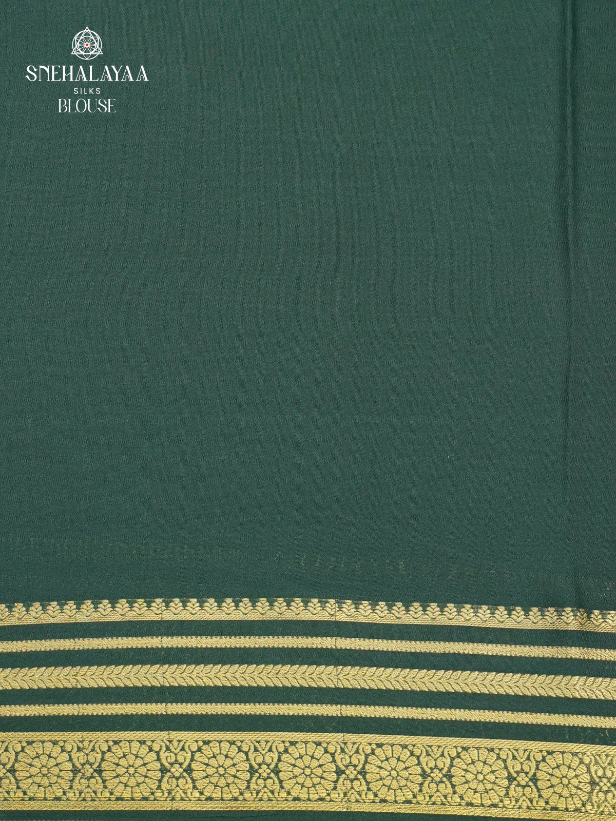 Off White Printed Mysore Silk Saree