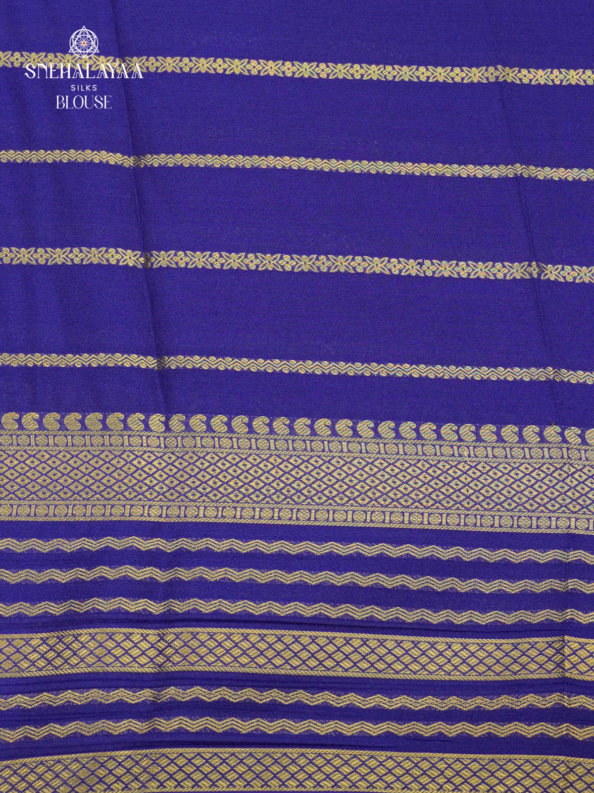 Sky Blue Printed Mysore Silk Saree