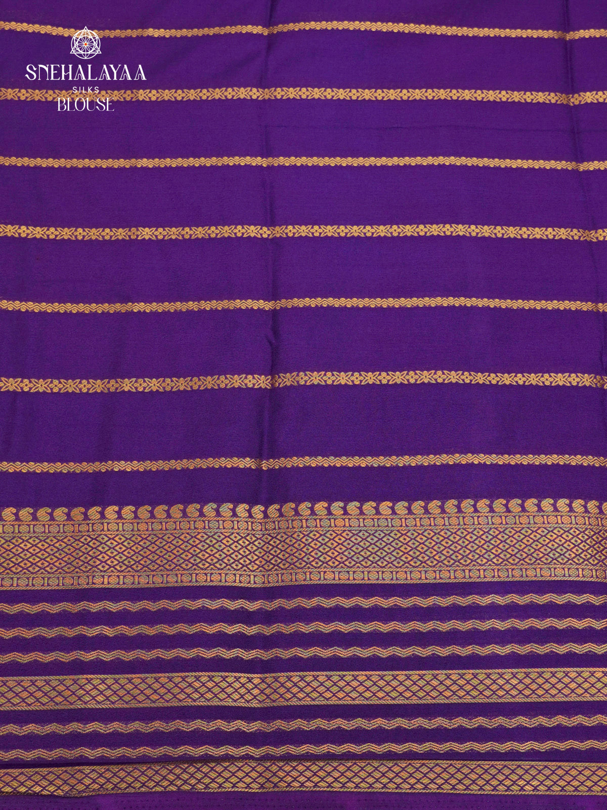 Blue Printed Mysore Silk Saree