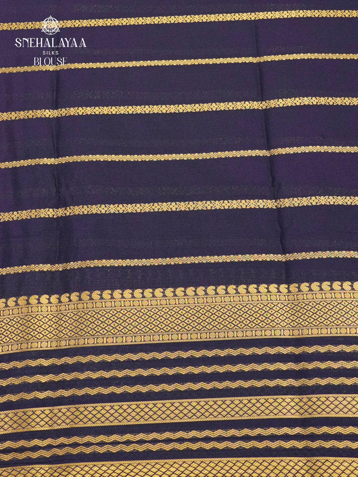 Violet Printed Mysore Silk Saree