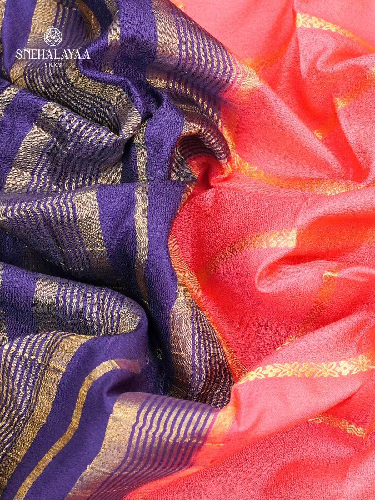 Pink Printed Mysore Silk Saree
