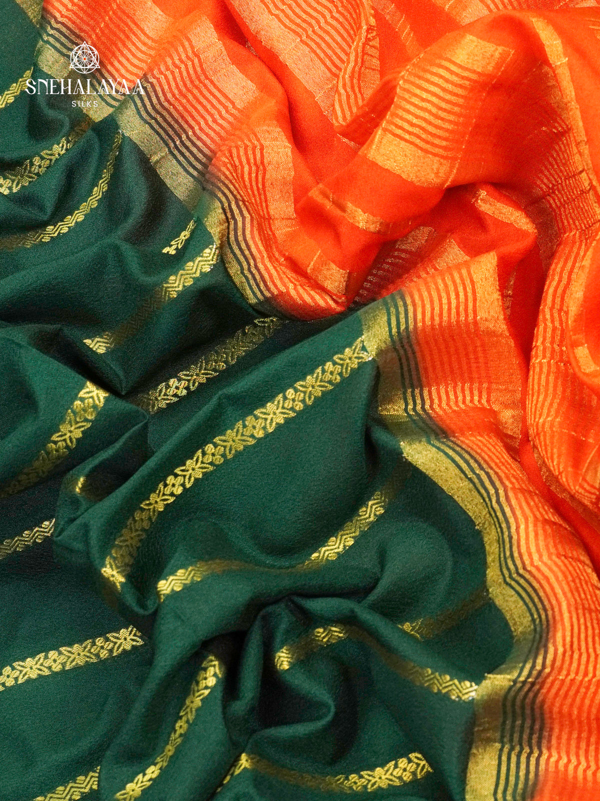 Forest Printed Mysore Silk Saree