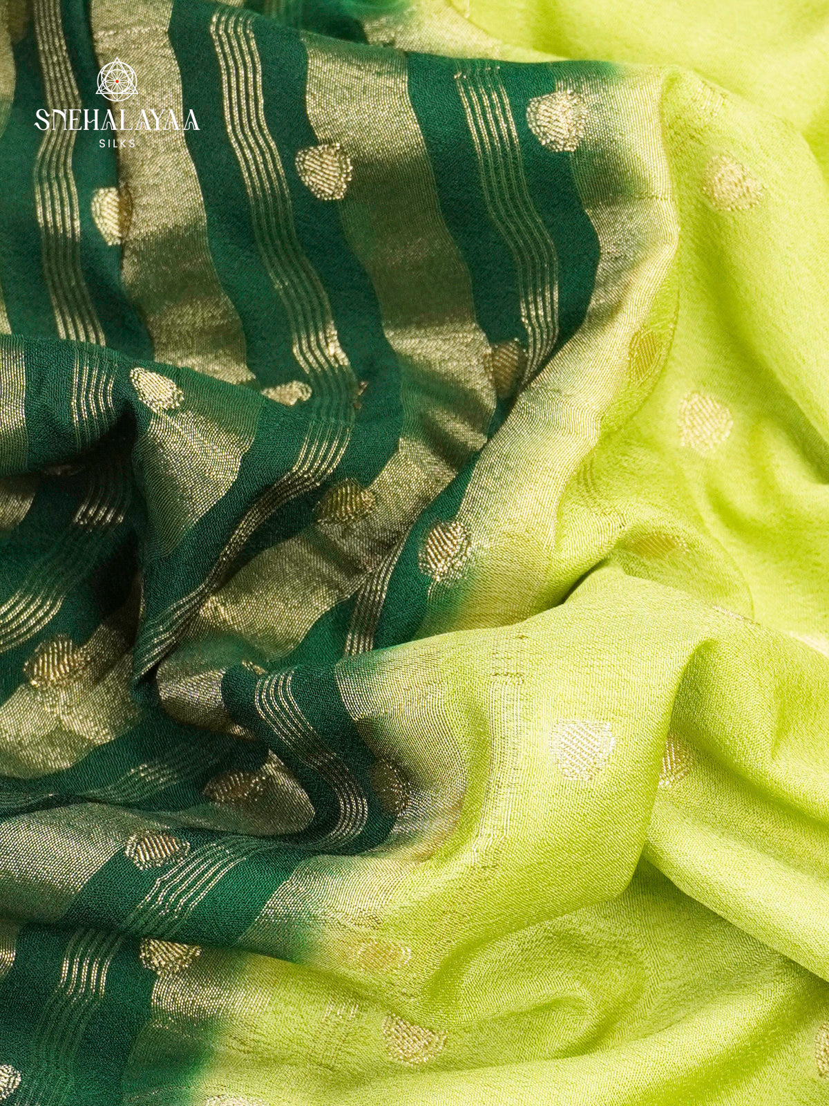 Pista Green Printed Mysore Silk Saree