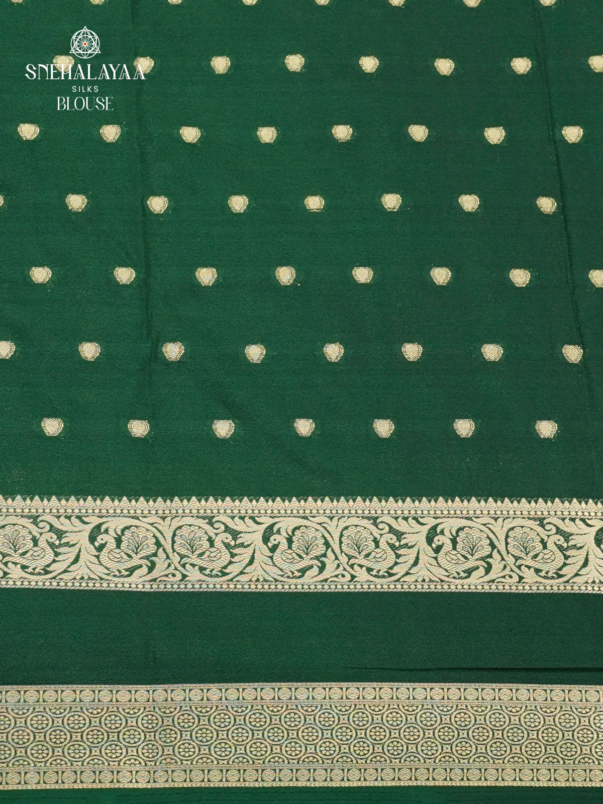 Pista Green Printed Mysore Silk Saree