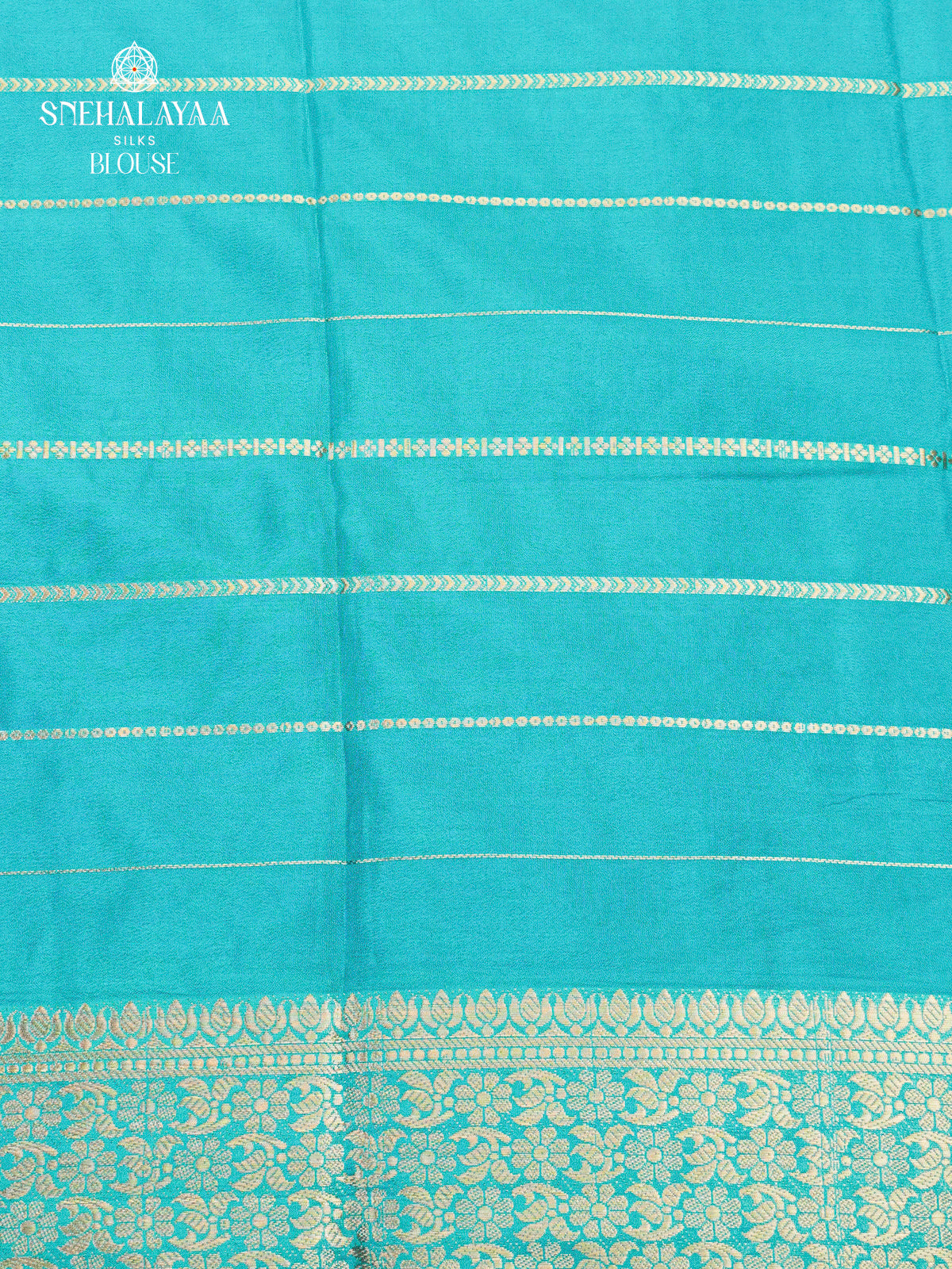 Rich Blue Printed Mysore Silk Saree