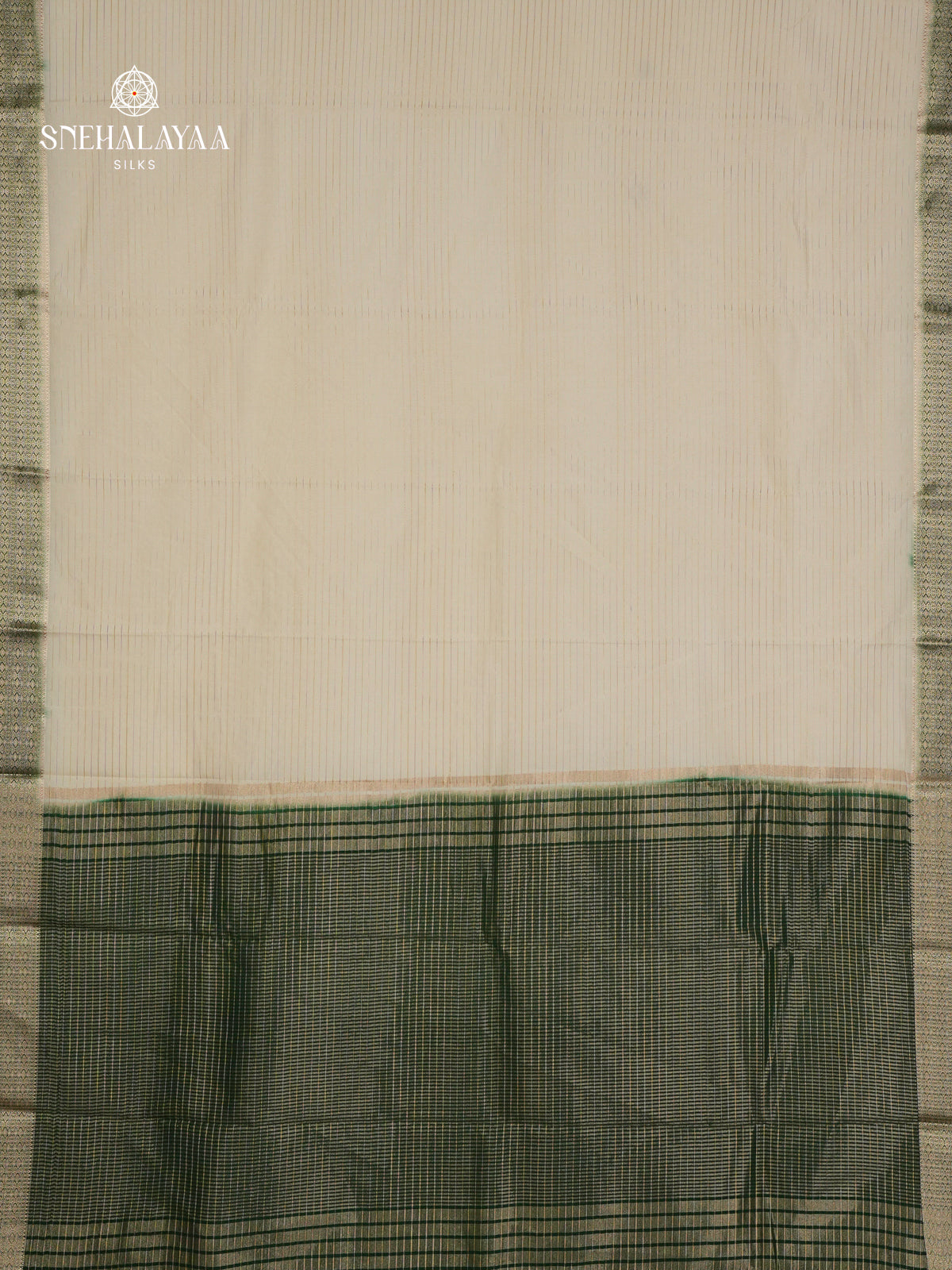 White Printed Mysore Silk Saree