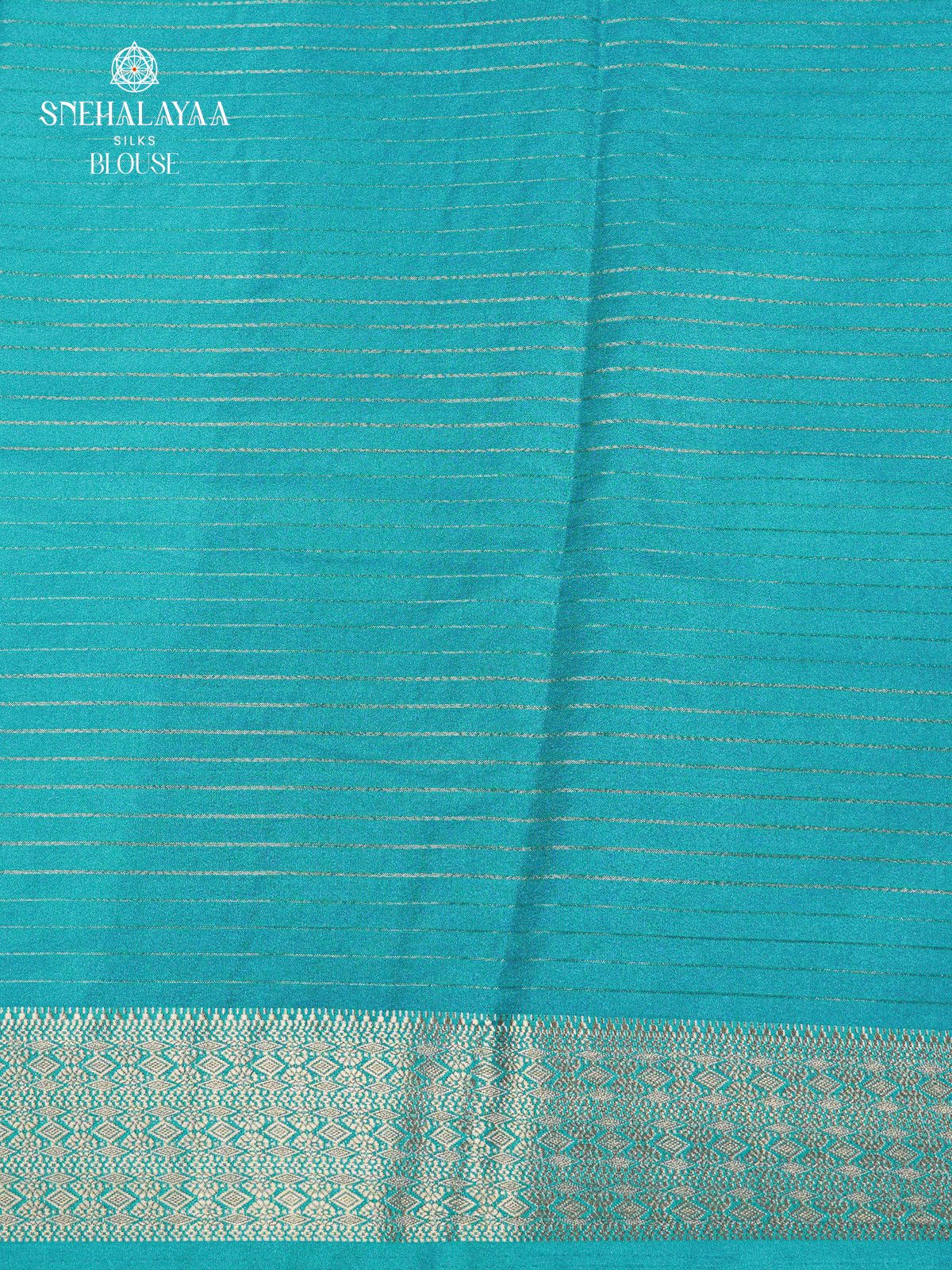 Navy Blue Printed Mysore Silk Saree