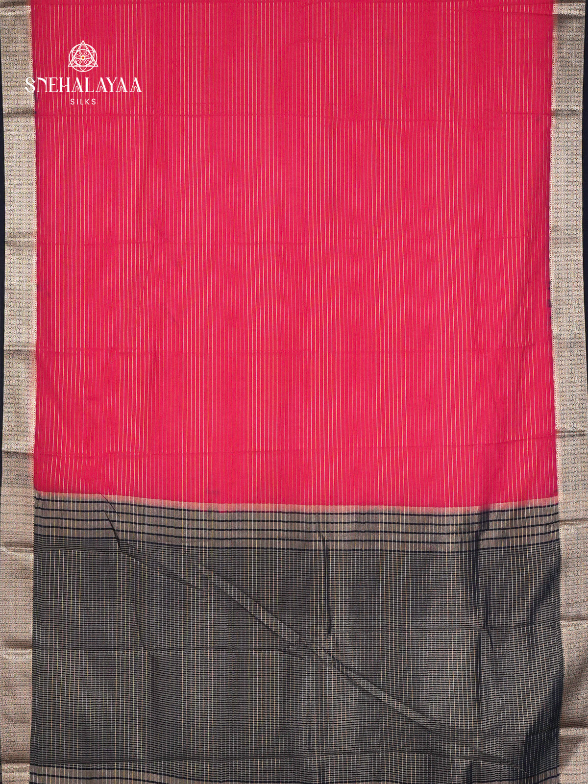 Pale Pink Printed Mysore Silk Saree