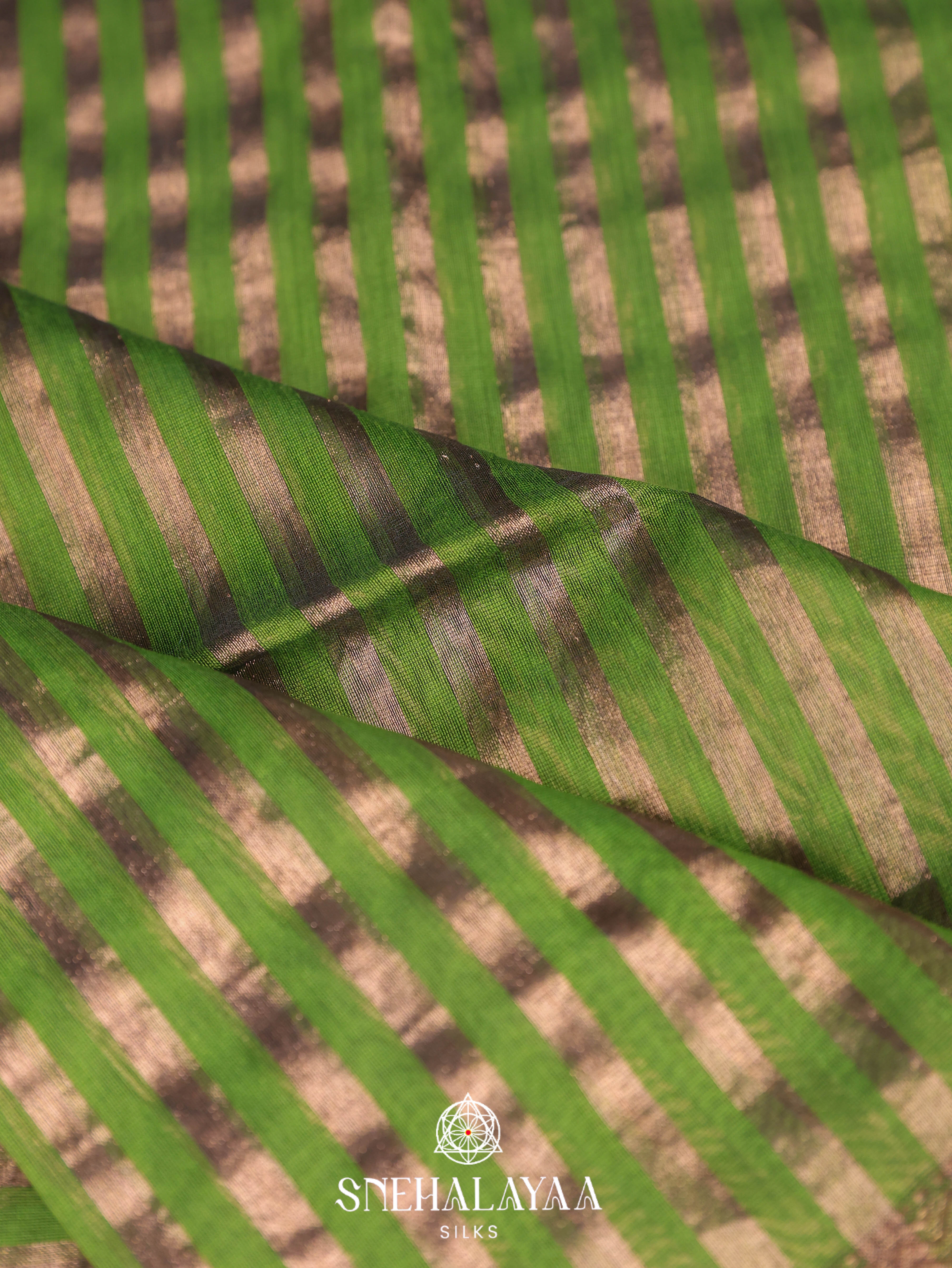 Green Maheshwari Silk Cotton Saree