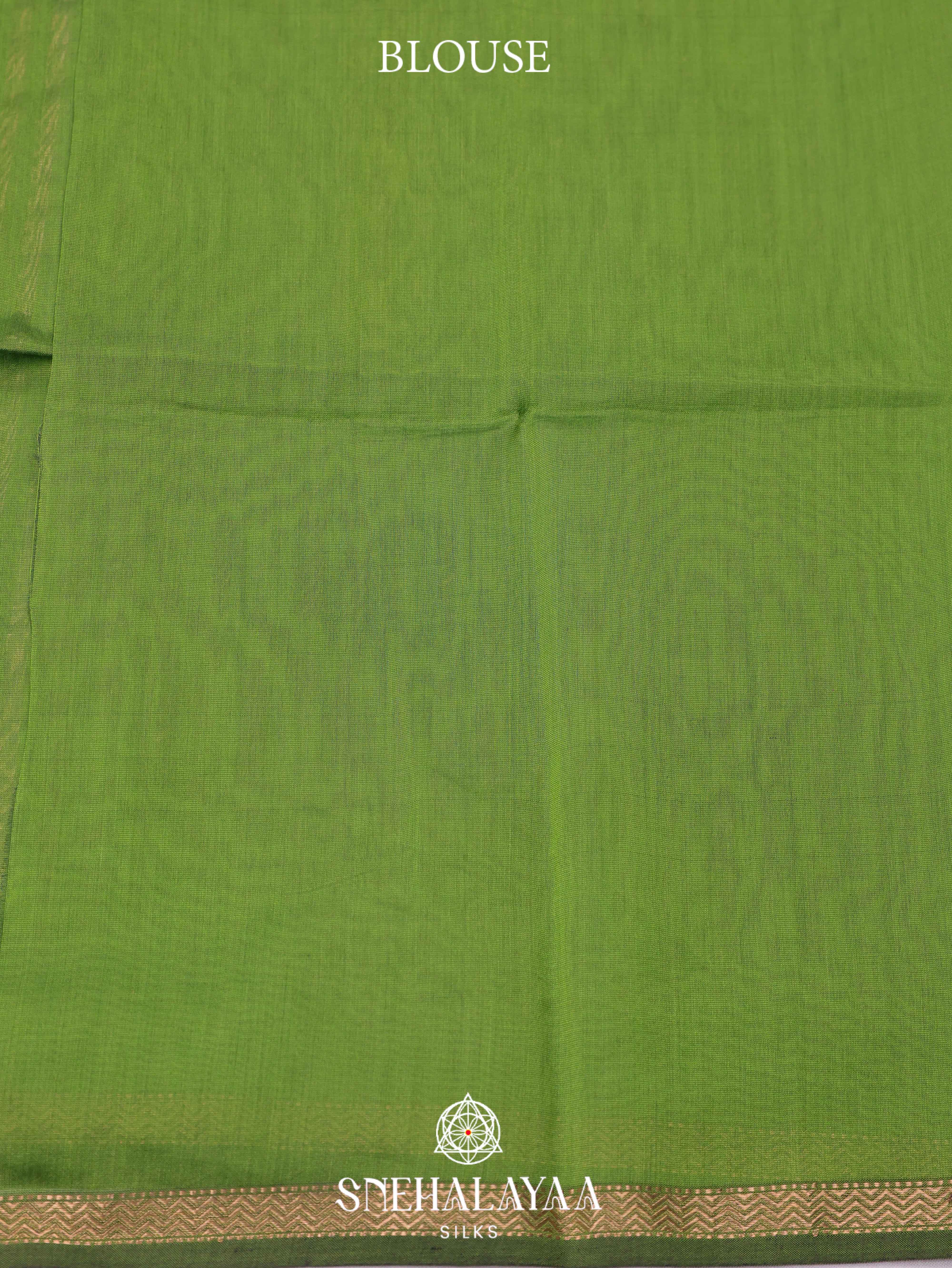 Green Maheshwari Silk Cotton Saree