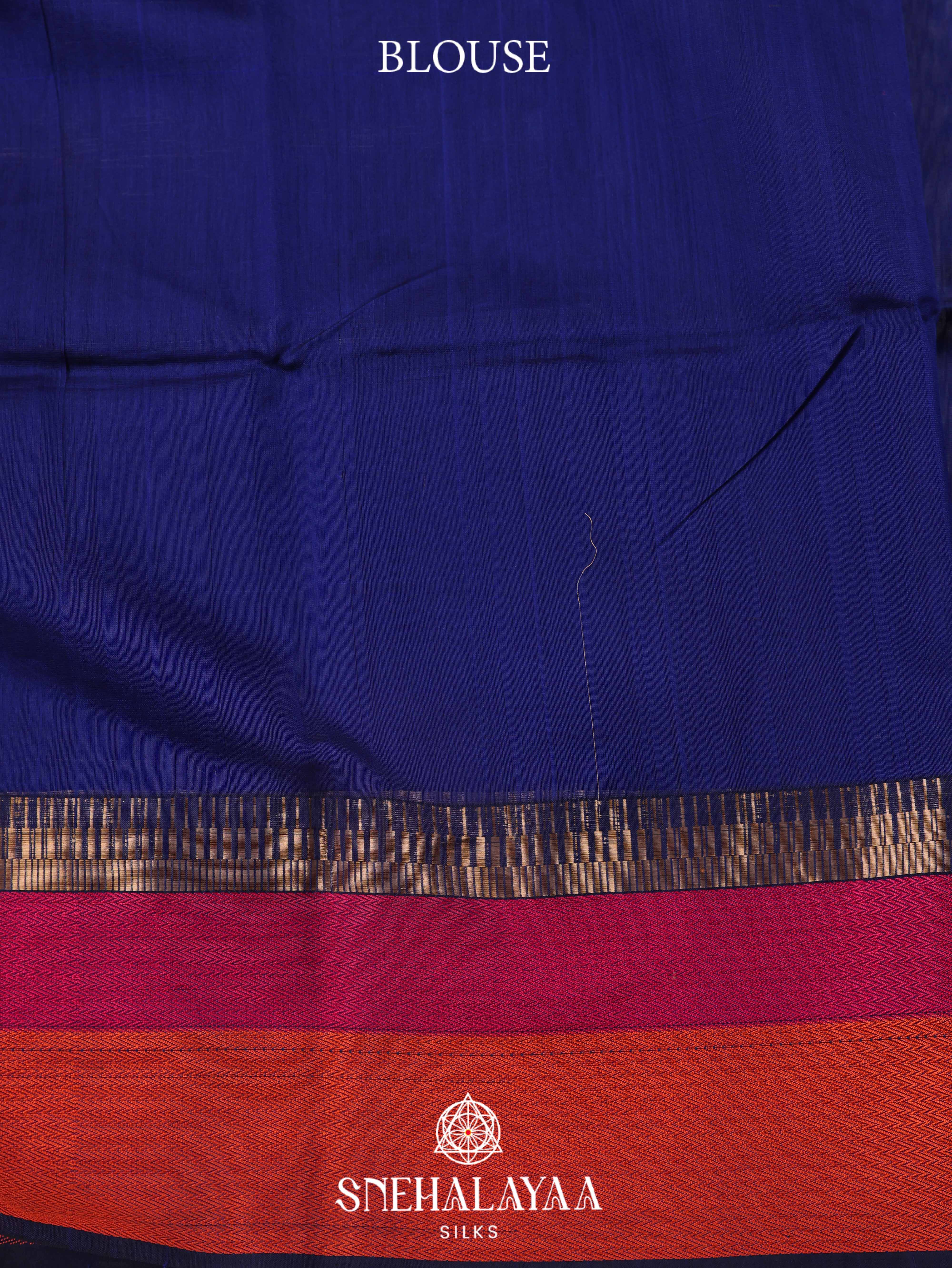 Blue Maheshwari Silk Cotton Saree