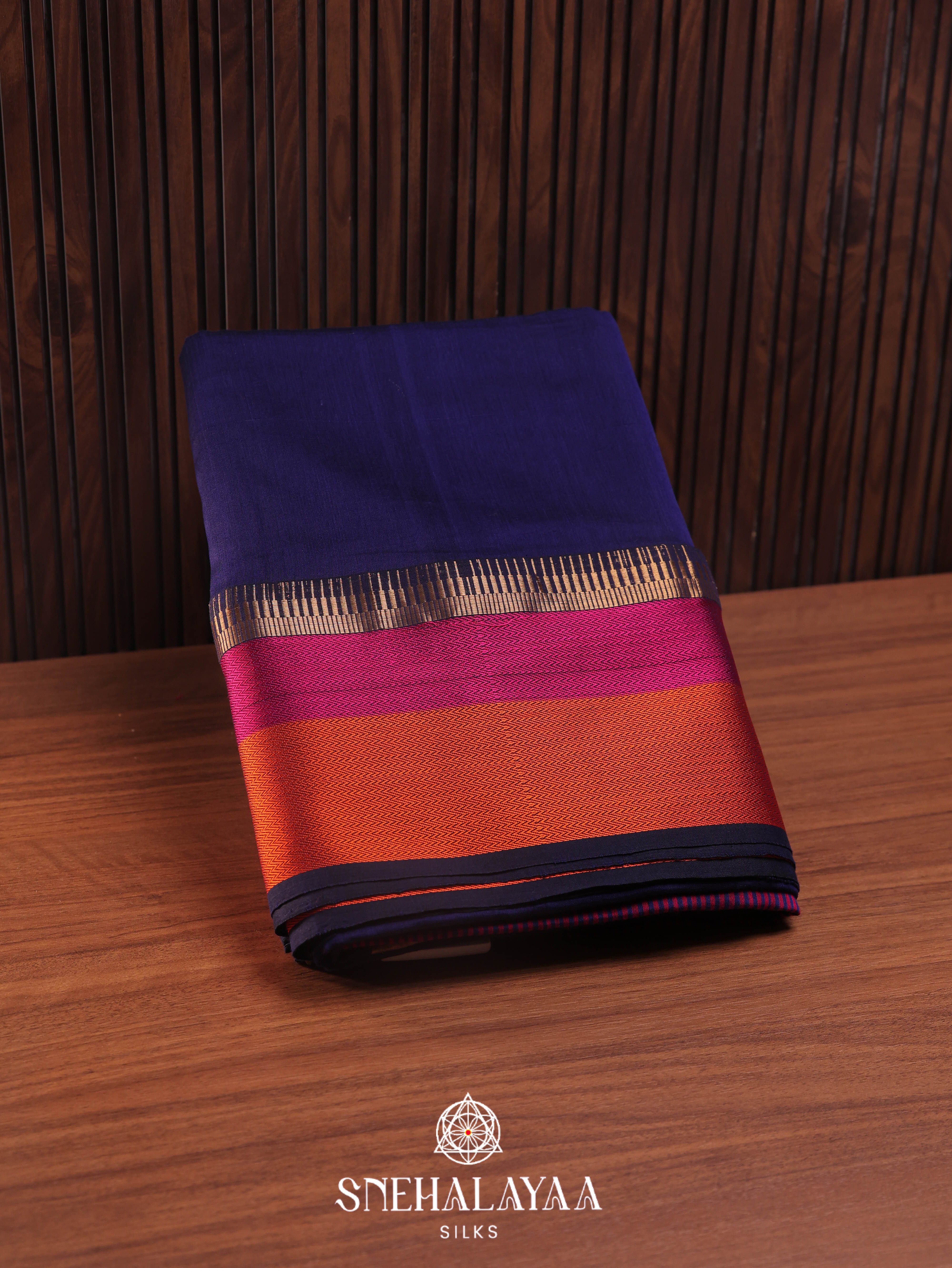 Blue Maheshwari Silk Cotton Saree