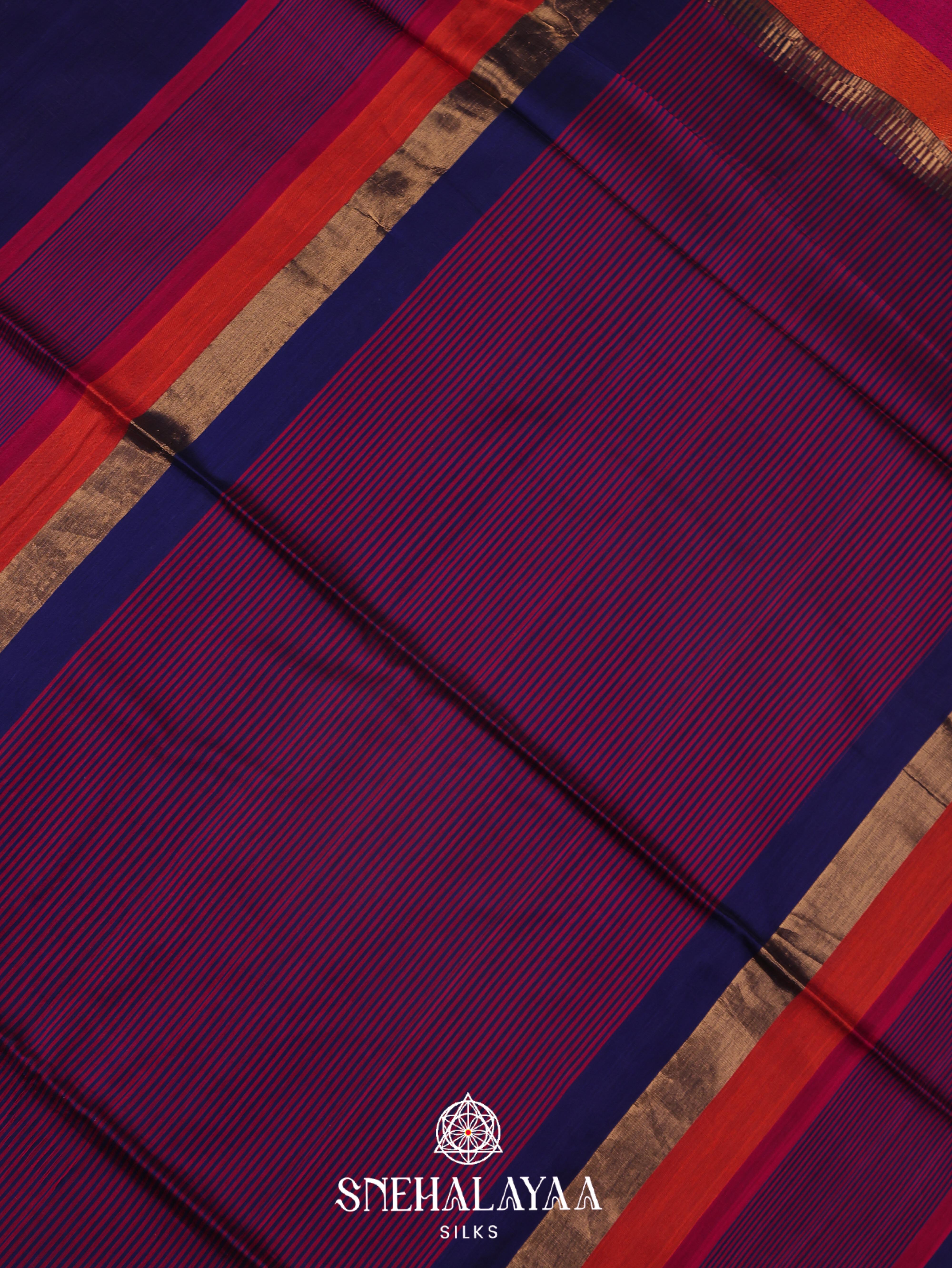 Blue Maheshwari Silk Cotton Saree