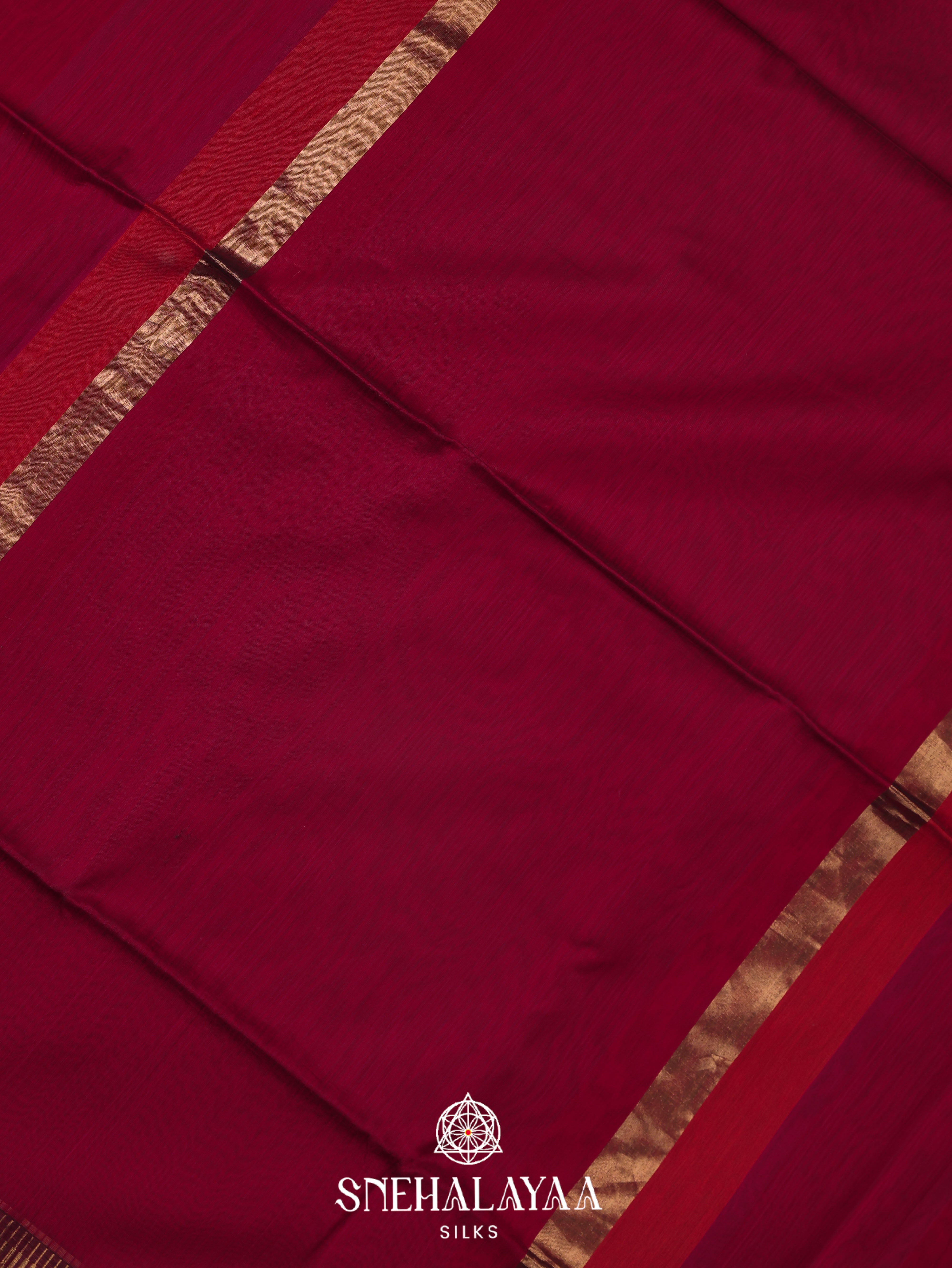 Rani Pink Maheshwari Silk Cotton Saree